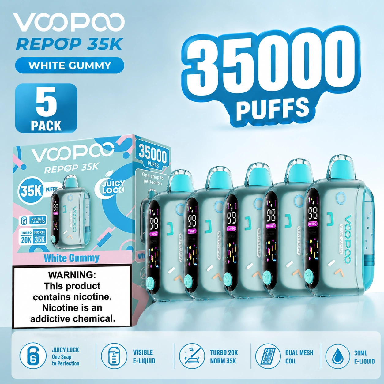 5Pcs Repop 35K 5% 16mL