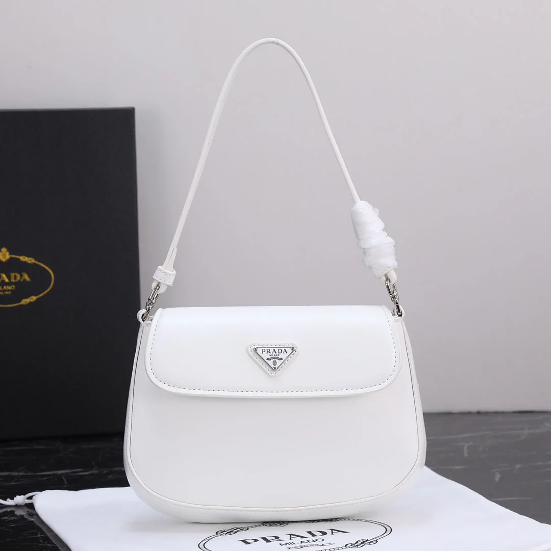 Prada 23 BAG IN BLACK CALFSKIN SILVER HARDWARE