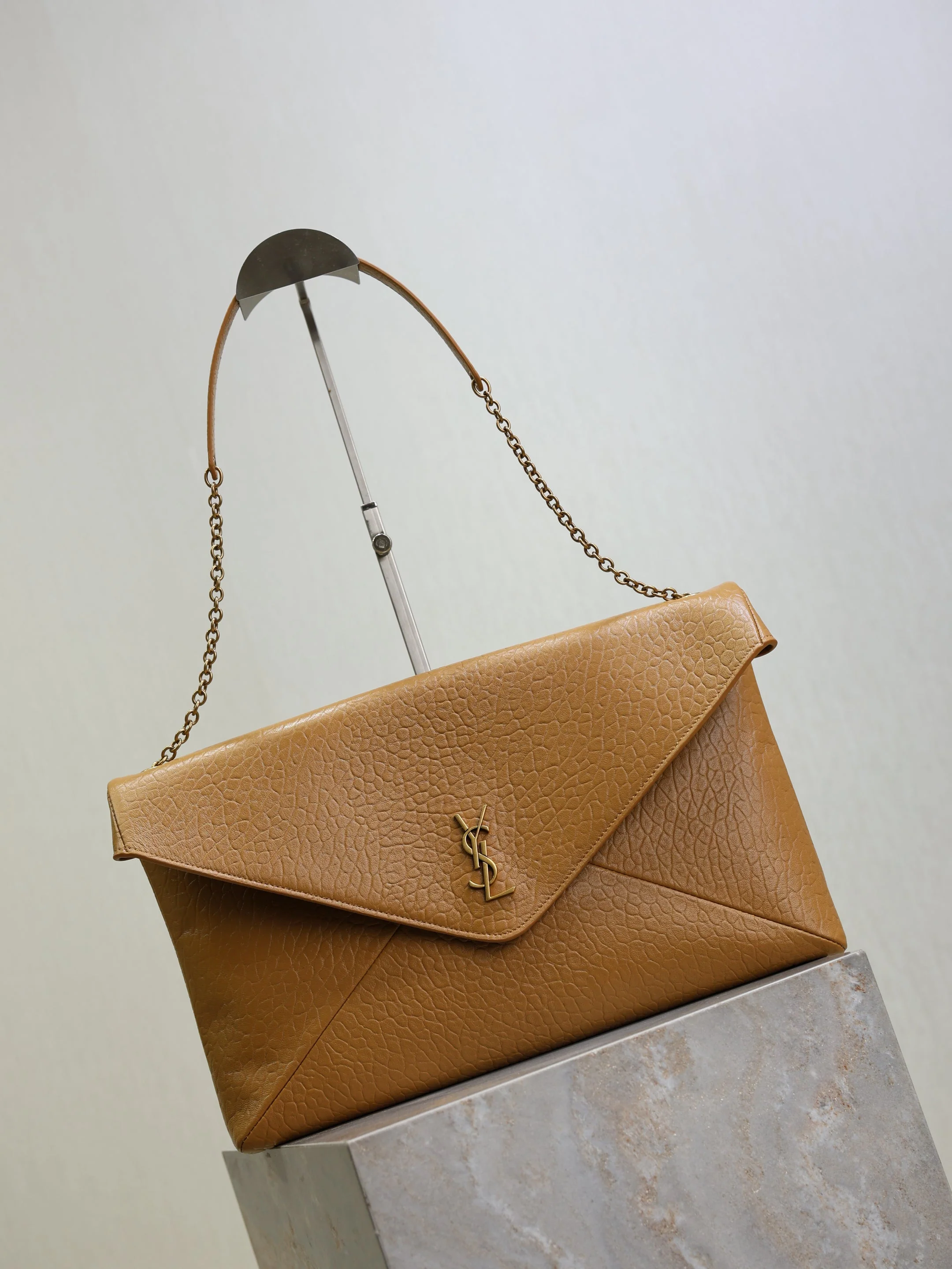 Saint Laurent YSL Cassandre **L Bag 35cm Light Brown Lambskin GHW