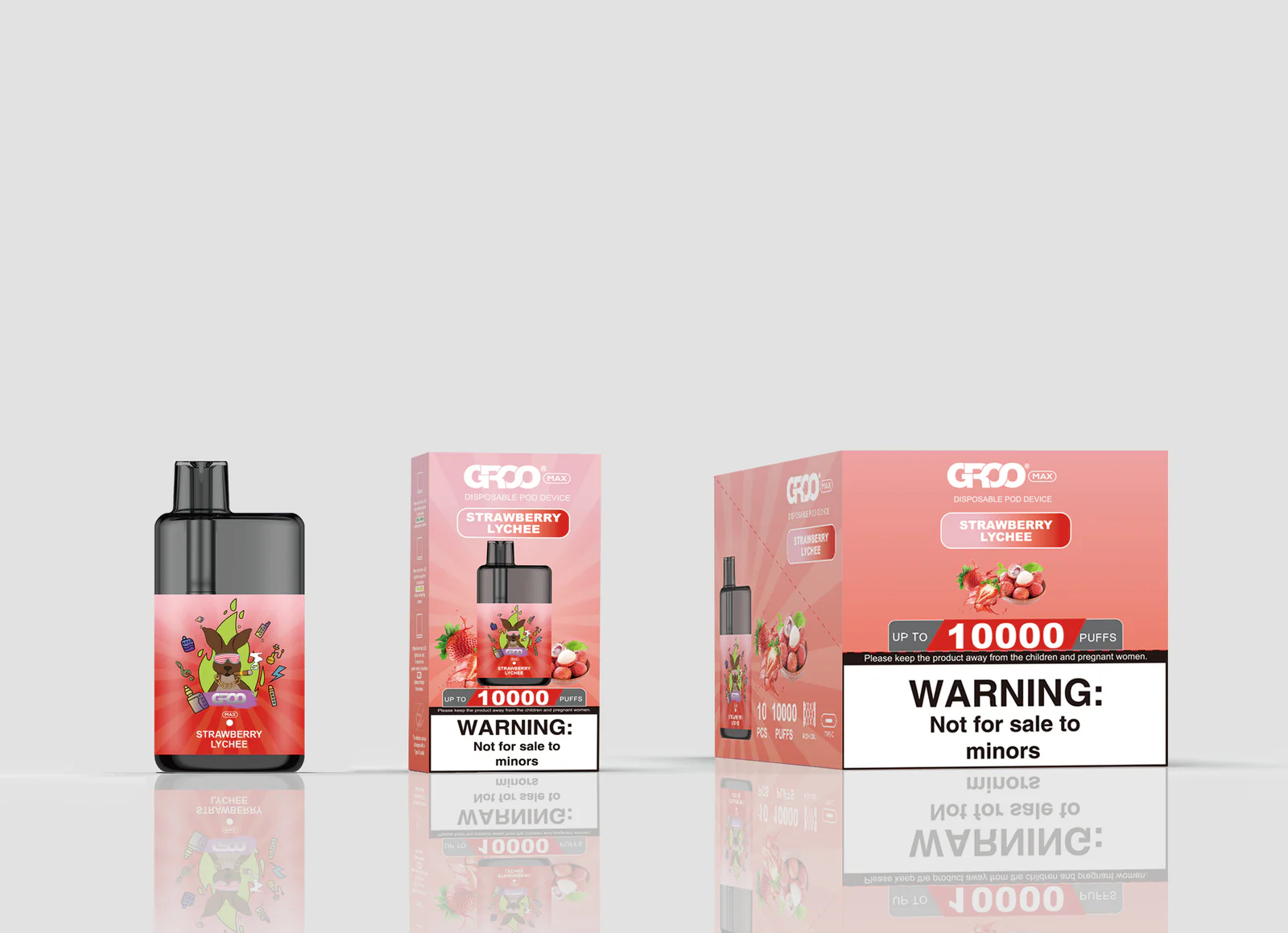 GROO MAX 10K Rechargeable Disposable Vape – Strawberry Lychee - Vaba Vape-Shop