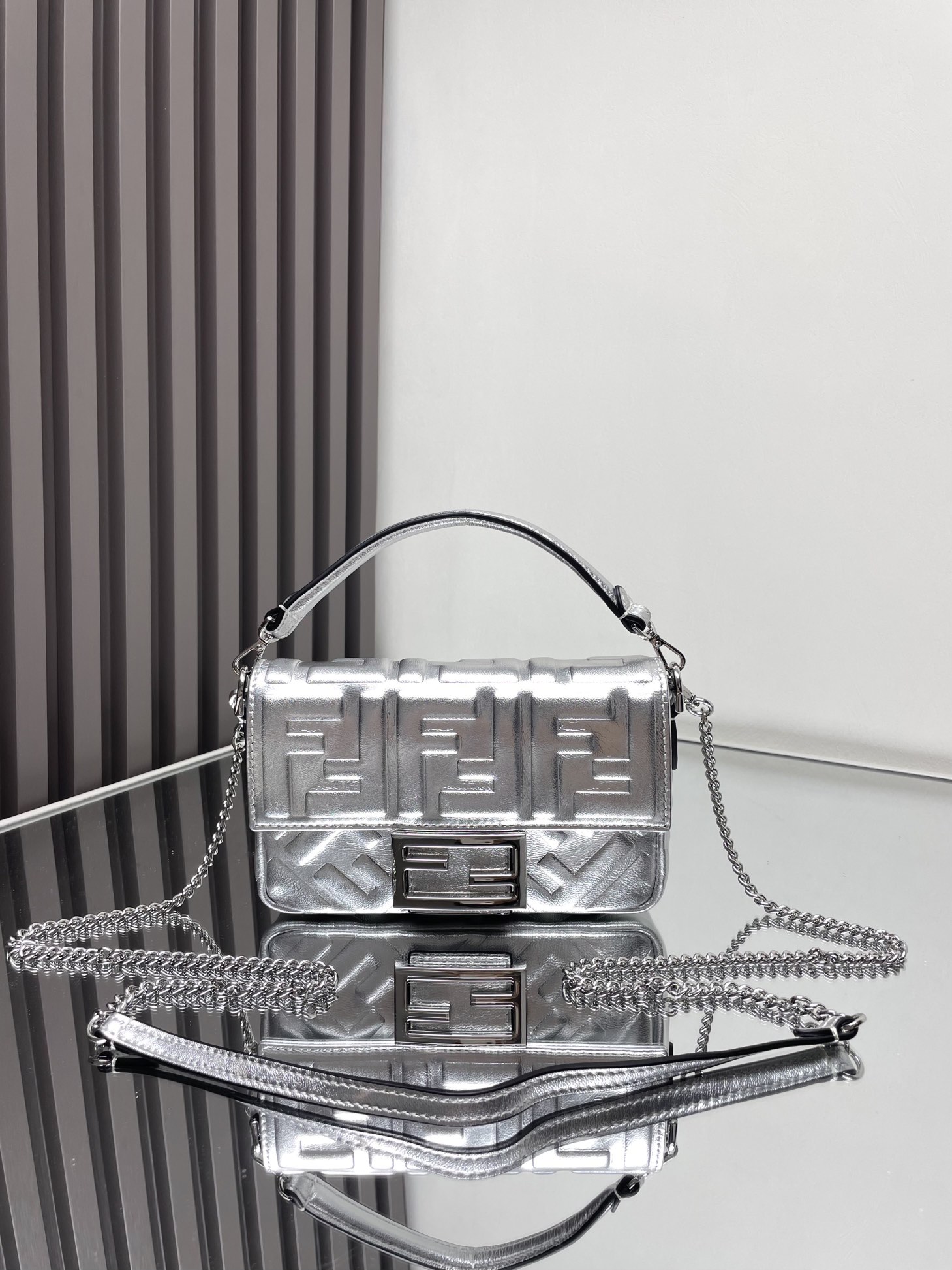 Fendi Chain Mini Bag-Silver