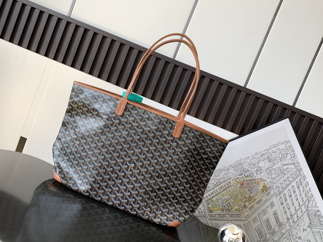 Goyard Artois MM Bag in Black/Tan