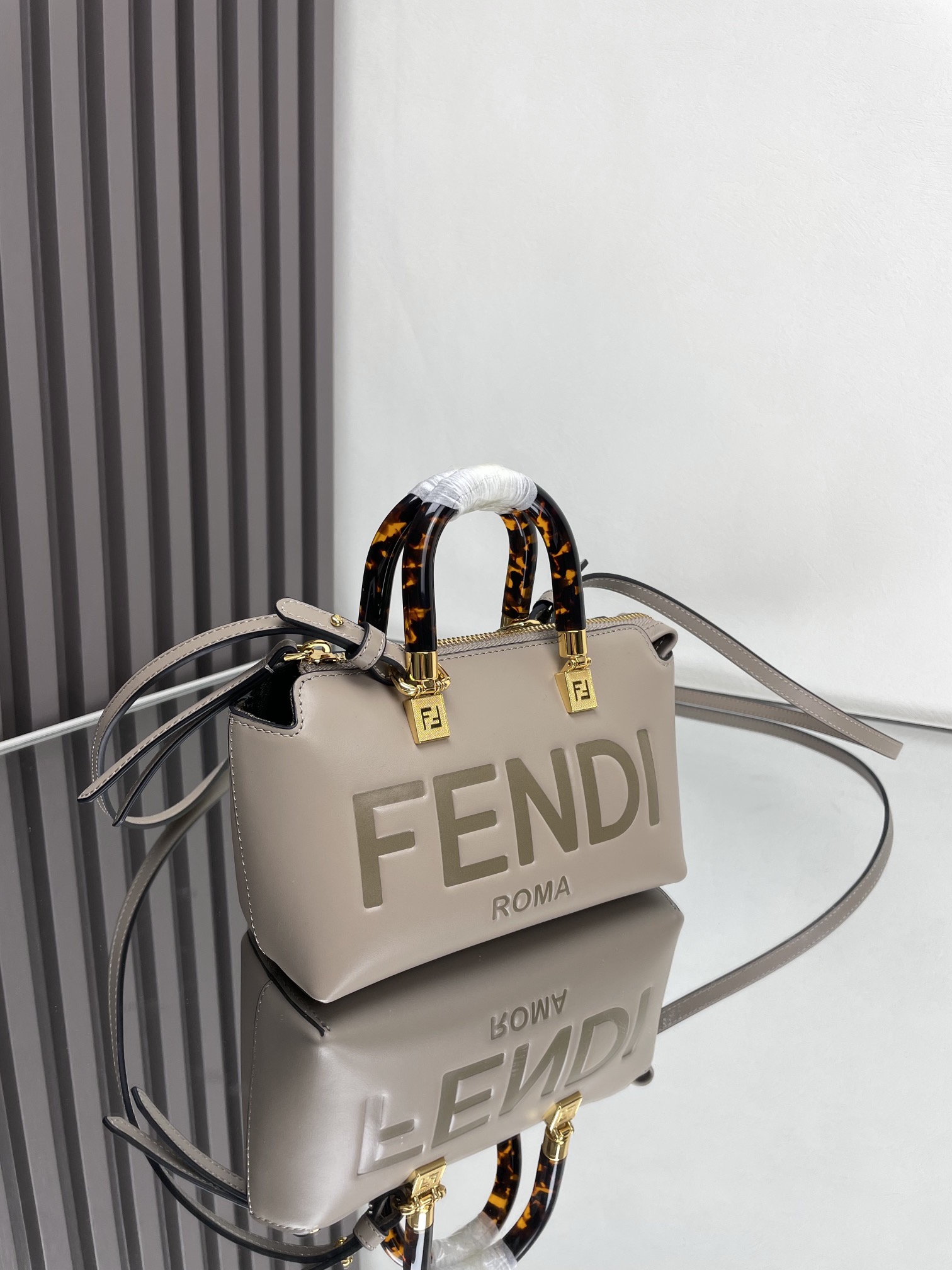 Fendi Mini By The Way Bag in Grey leather