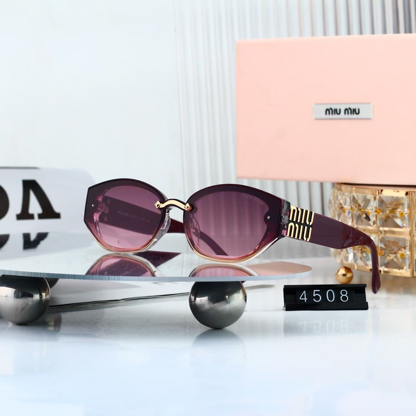 Miu Miu Glimpse Rimless Geometric Sunglasses - KAIROO