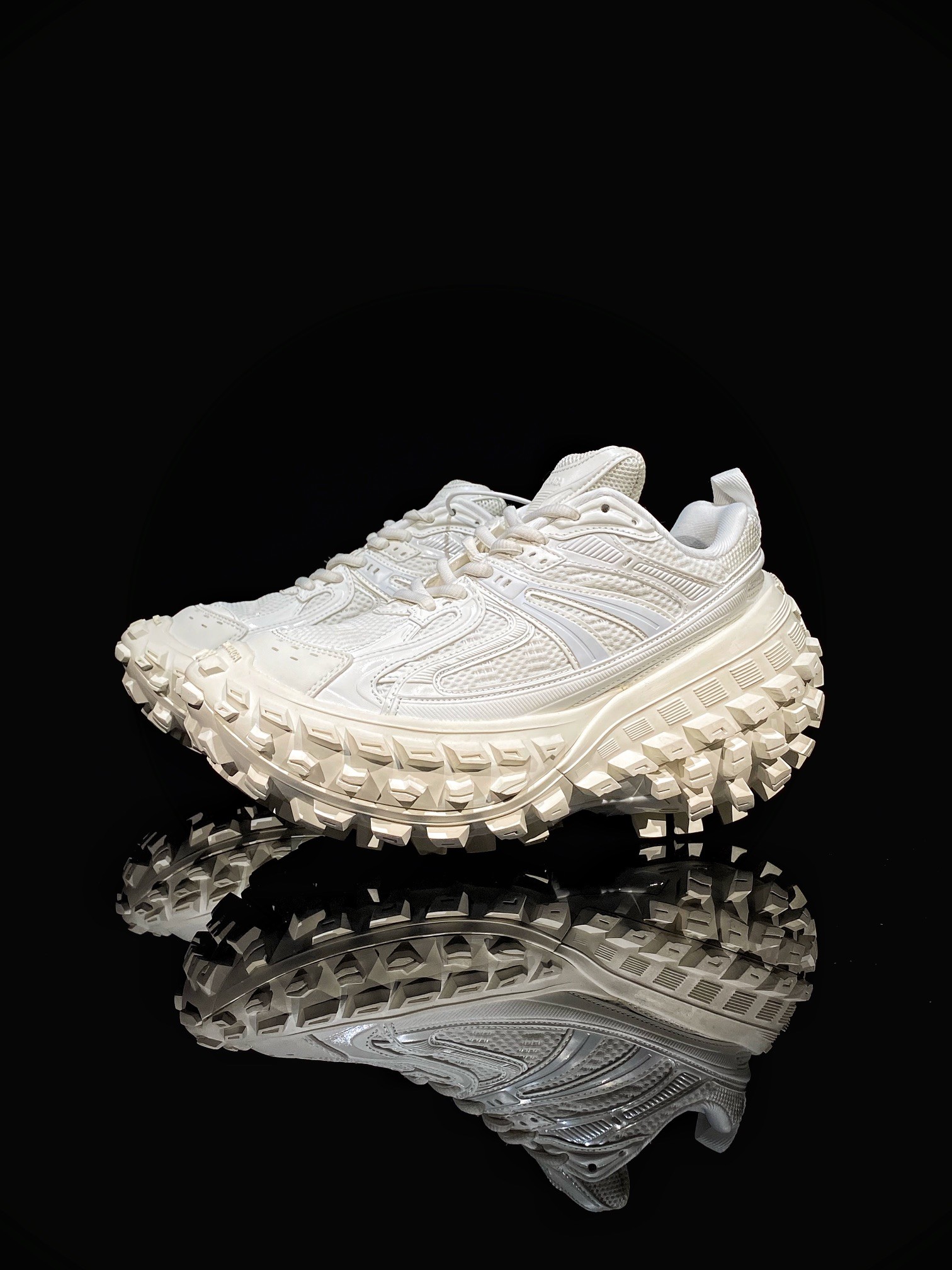 Balenciaga Bouncer Defender White Mesh Nylon Rounded Chunky Tire Sole Sneakers /10A - KAIROO