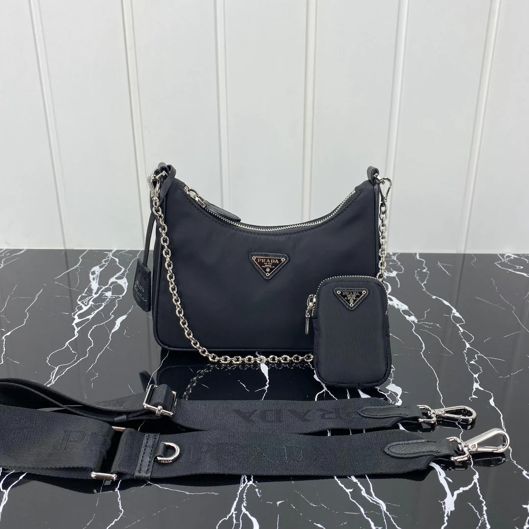 Prada  HOBO 22 BAG IN BLACK RE-NYLON