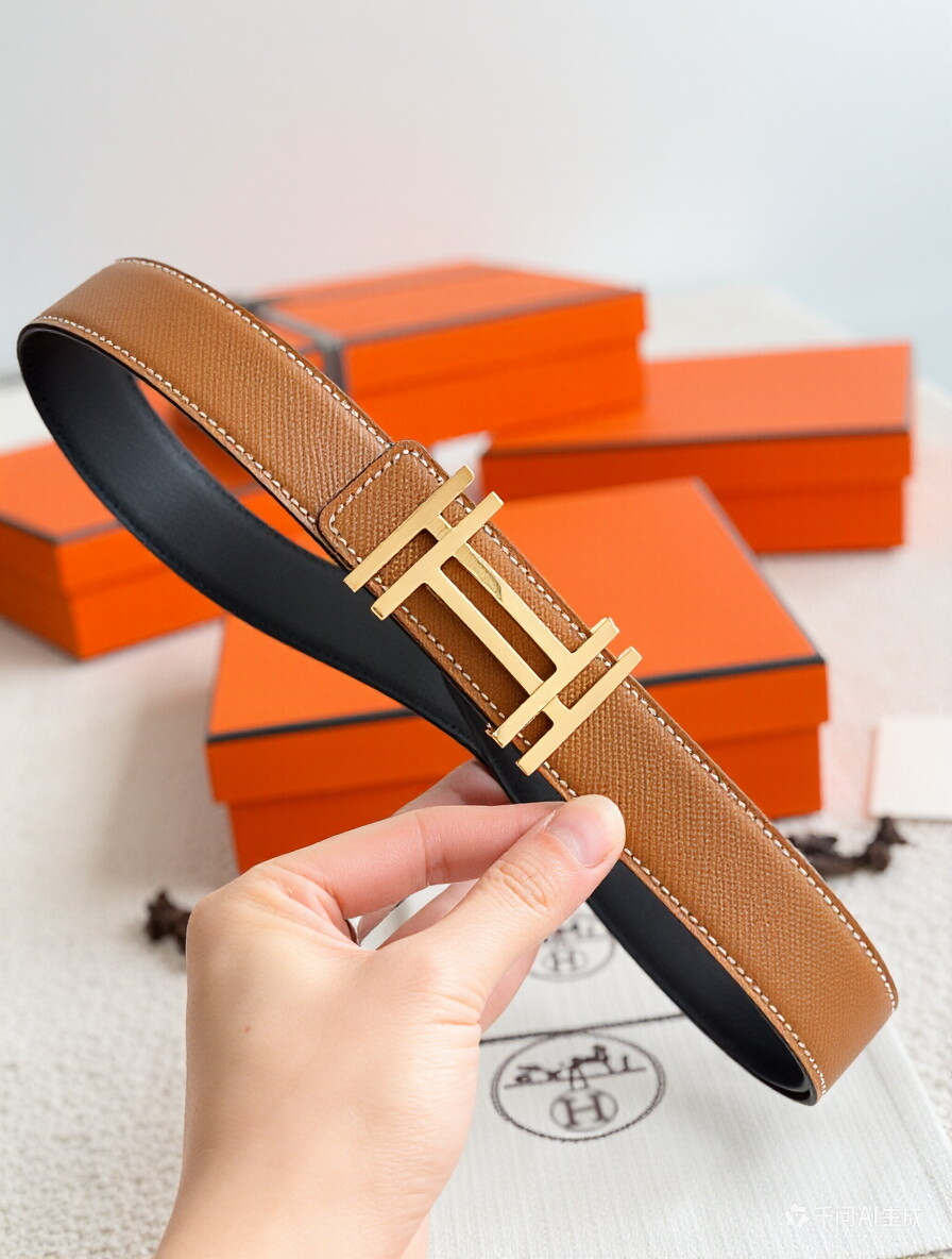 Hermes Hau Carre Reversible Leather Belt 32mm