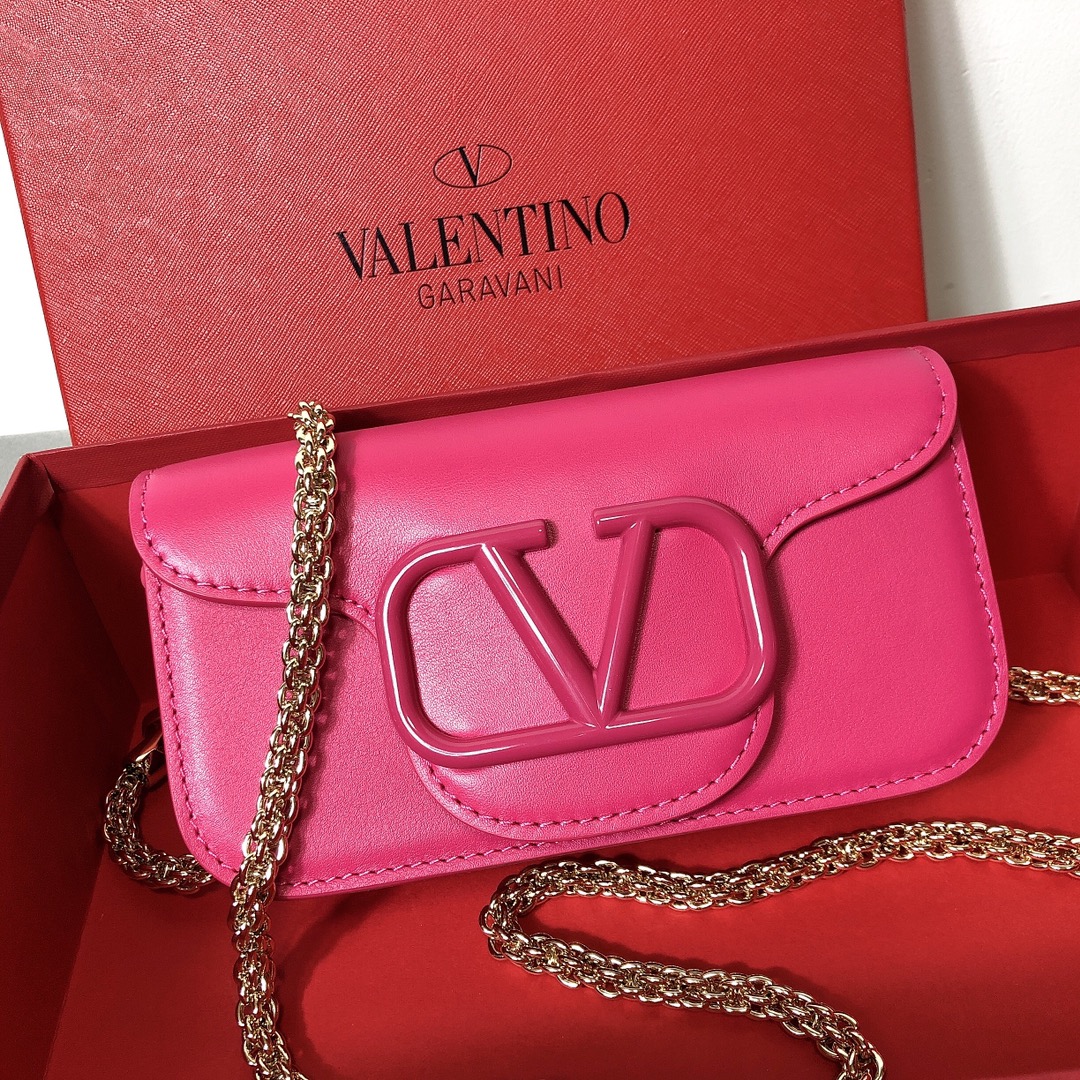 Valentino Small Garavani Loco Bag in Calfskin and crystals-Fuchisa