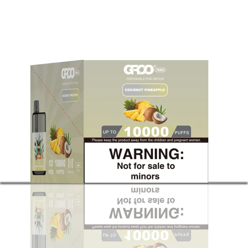 GROO MAX 10K Rechargeable Disposable Vape – Coconut Pineapple - Vaba Vape-Shop