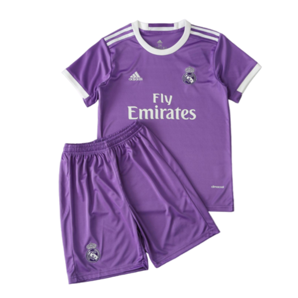 Real Madrid16-17 Away Retro Kids Kits Children Sets Football Jersey