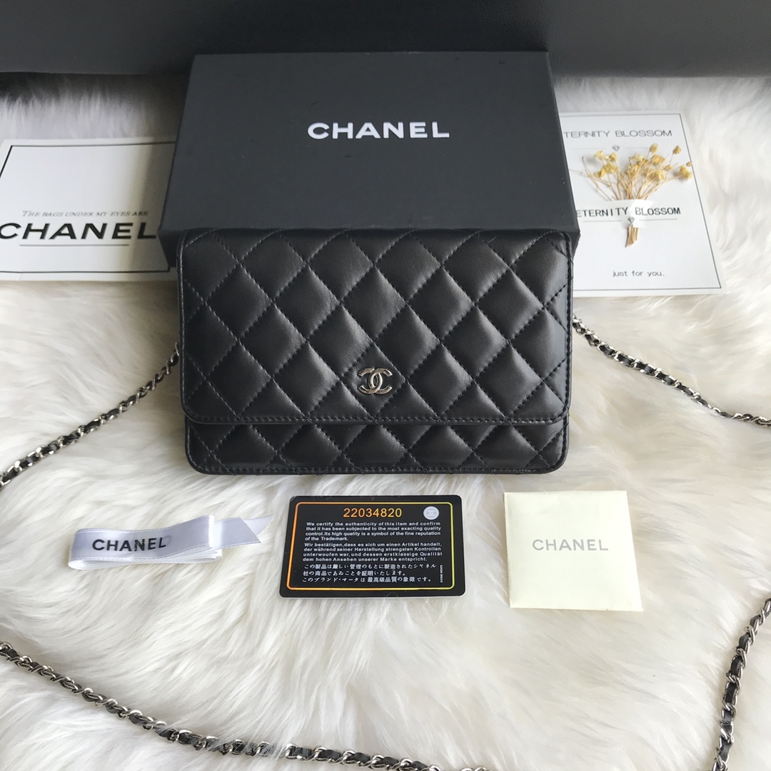 Chanel Classic Chanel On Chain in Black Lambskin