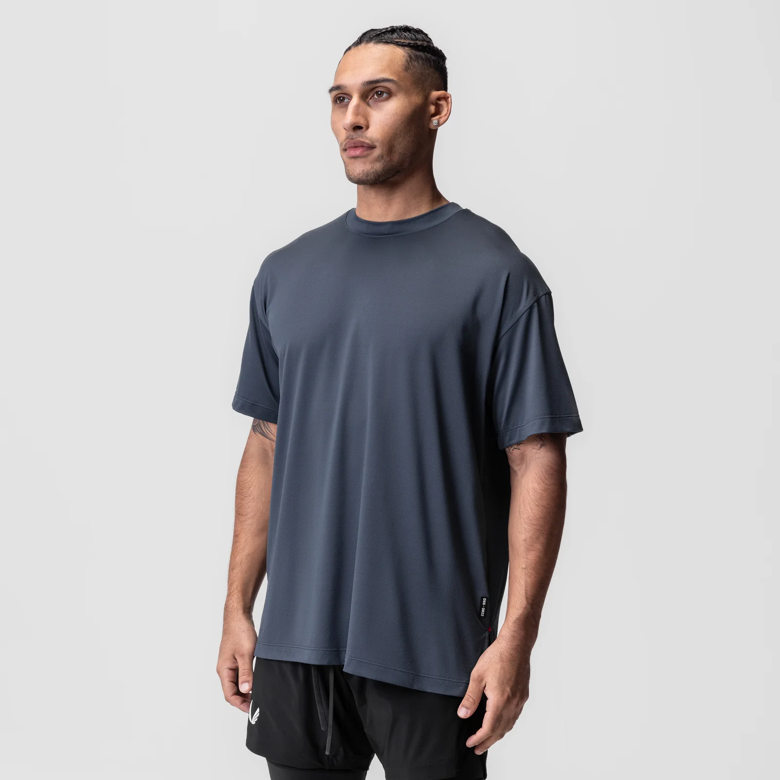 0822. AeroSilver Oversized Tee - Navy