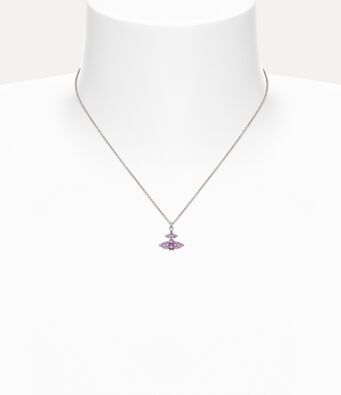 2026 New Silver-Tone Mini Purple Crystal Orb Necklace, Dainty Saturn Design, Cute Y2K Jewelry for Daily Wear