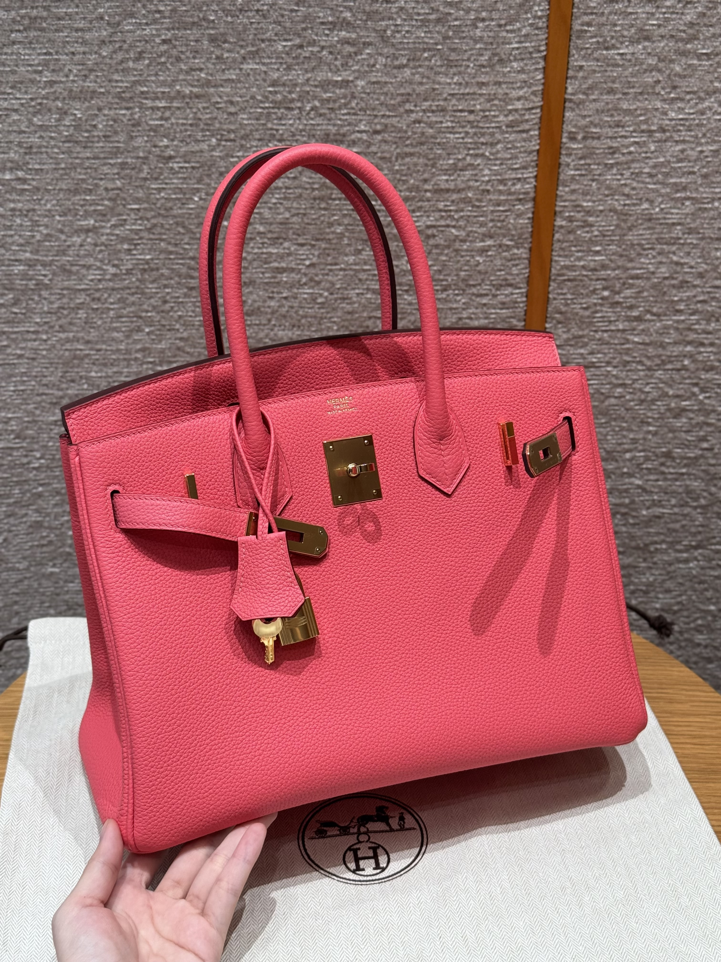 Hermes Rose Extreme Togo Birkin 30 Bag