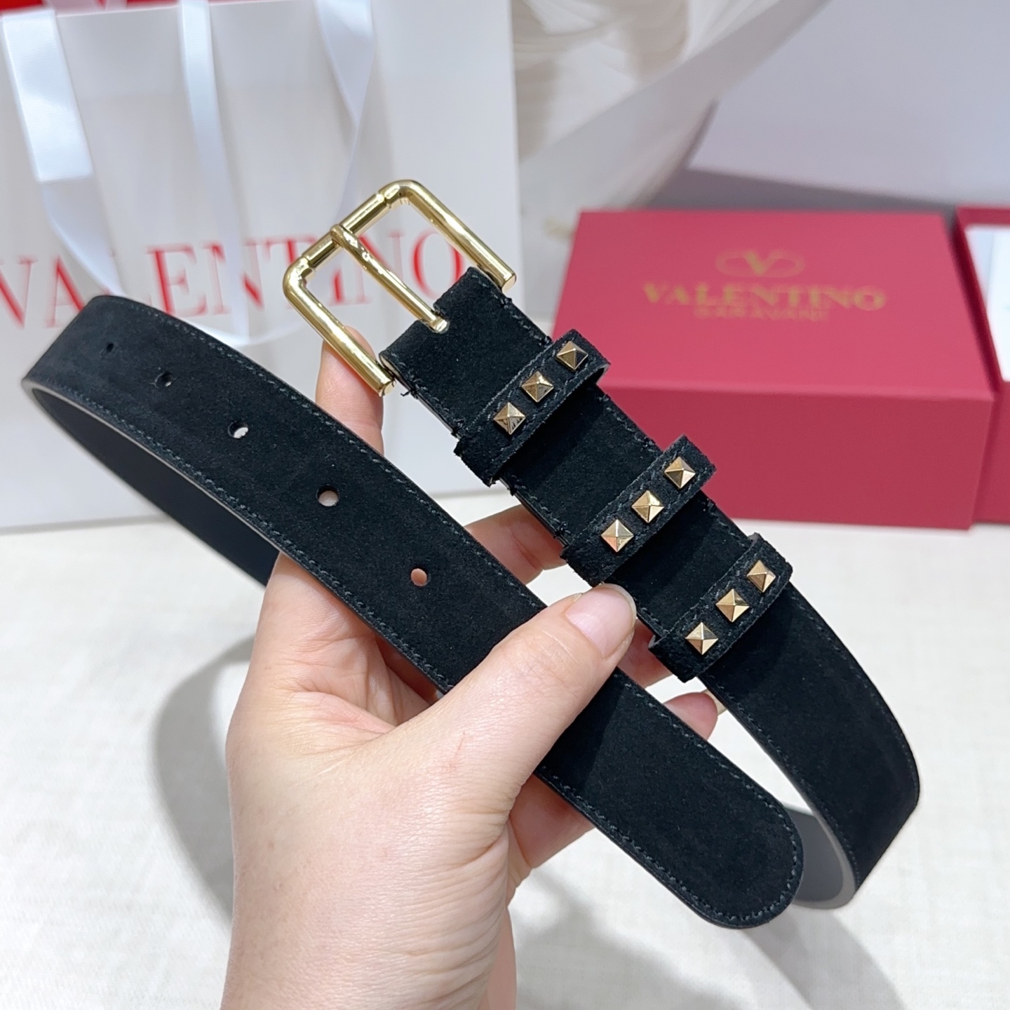 Valentino Suede Belt 3cm
