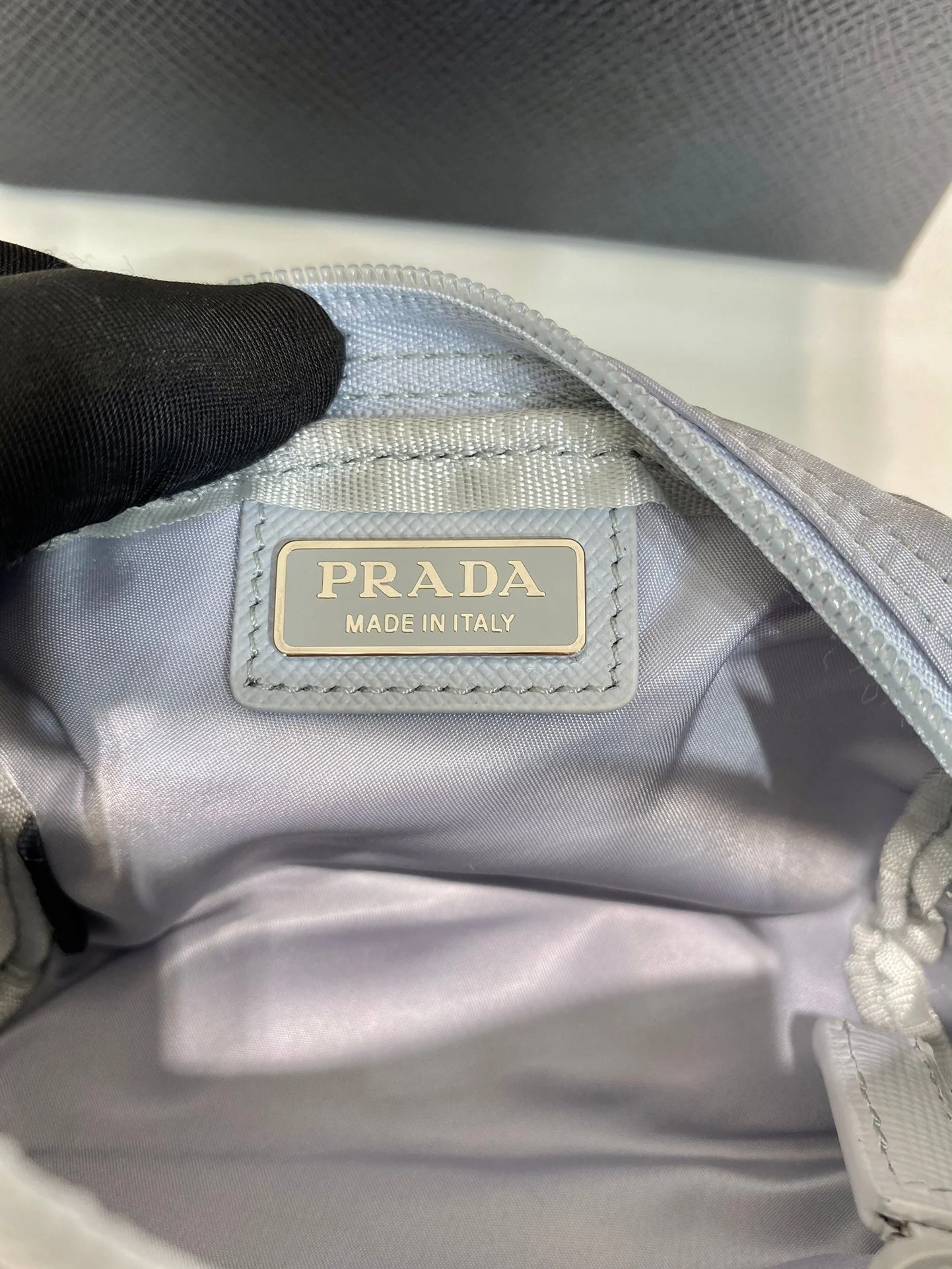 Prada Wallets CLUTCH 12 IN LIGHT GREY RE-NYLON