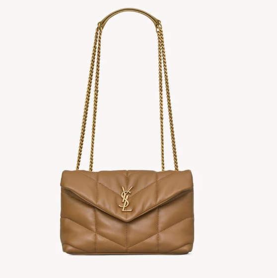 Saint Laurent Dark Cork Lambskin Toy Puffer Bag