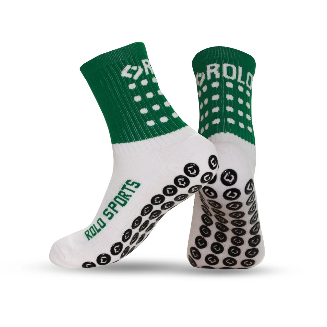 Gotojerseys Green & White Grip Soccer Socks