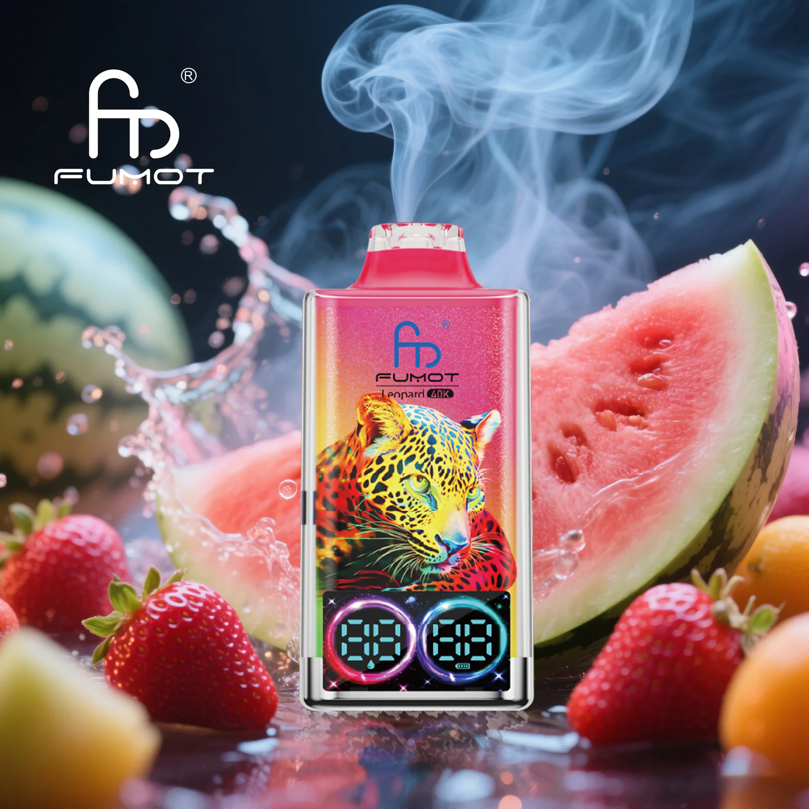 FUMOT Leopard 40K EU Edition Disposable Vape – Strawberry Watermelon - Vaba Vape-Shop
