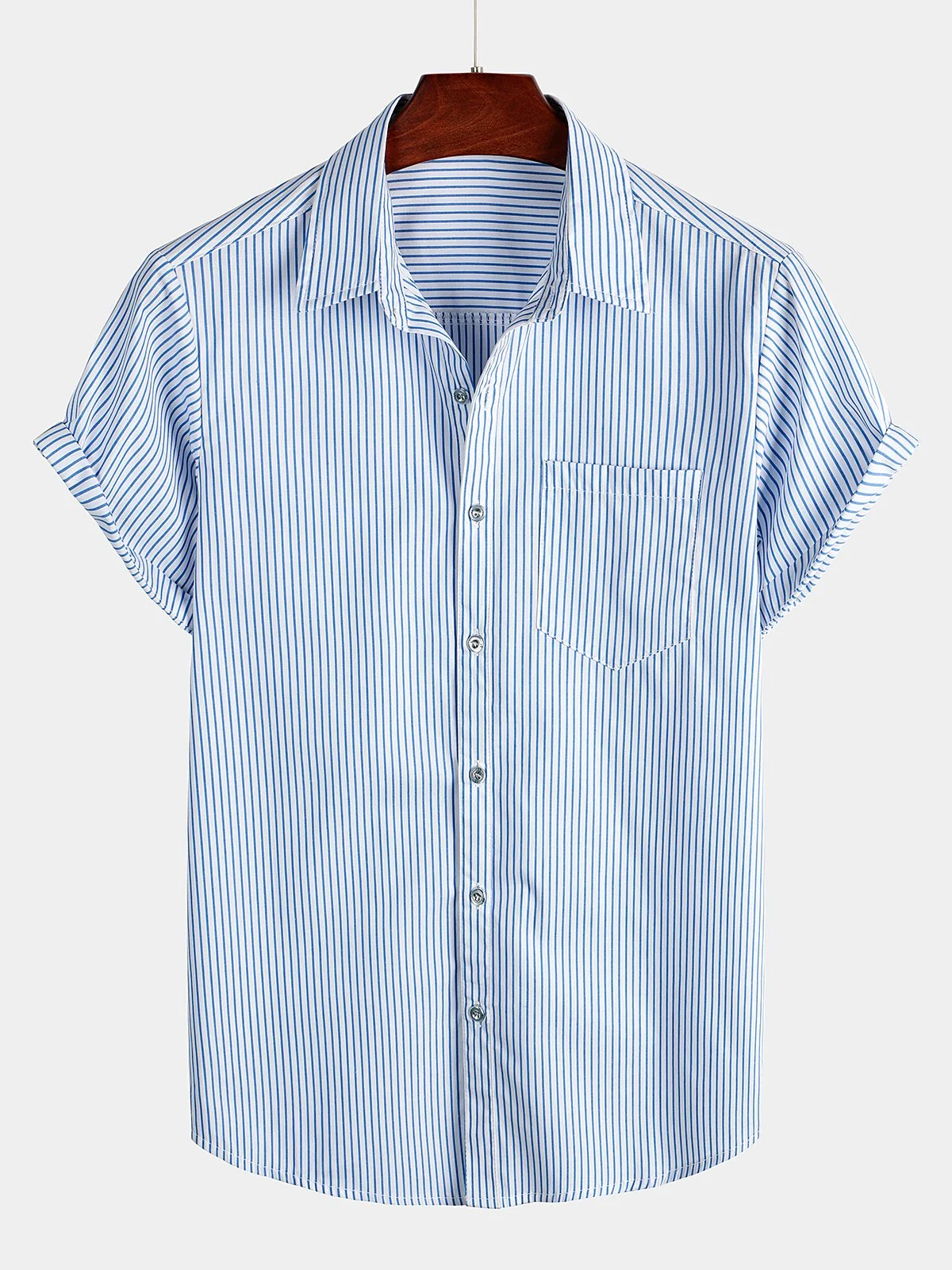 Men's Casual Button-Up Short Sleeve Shirt