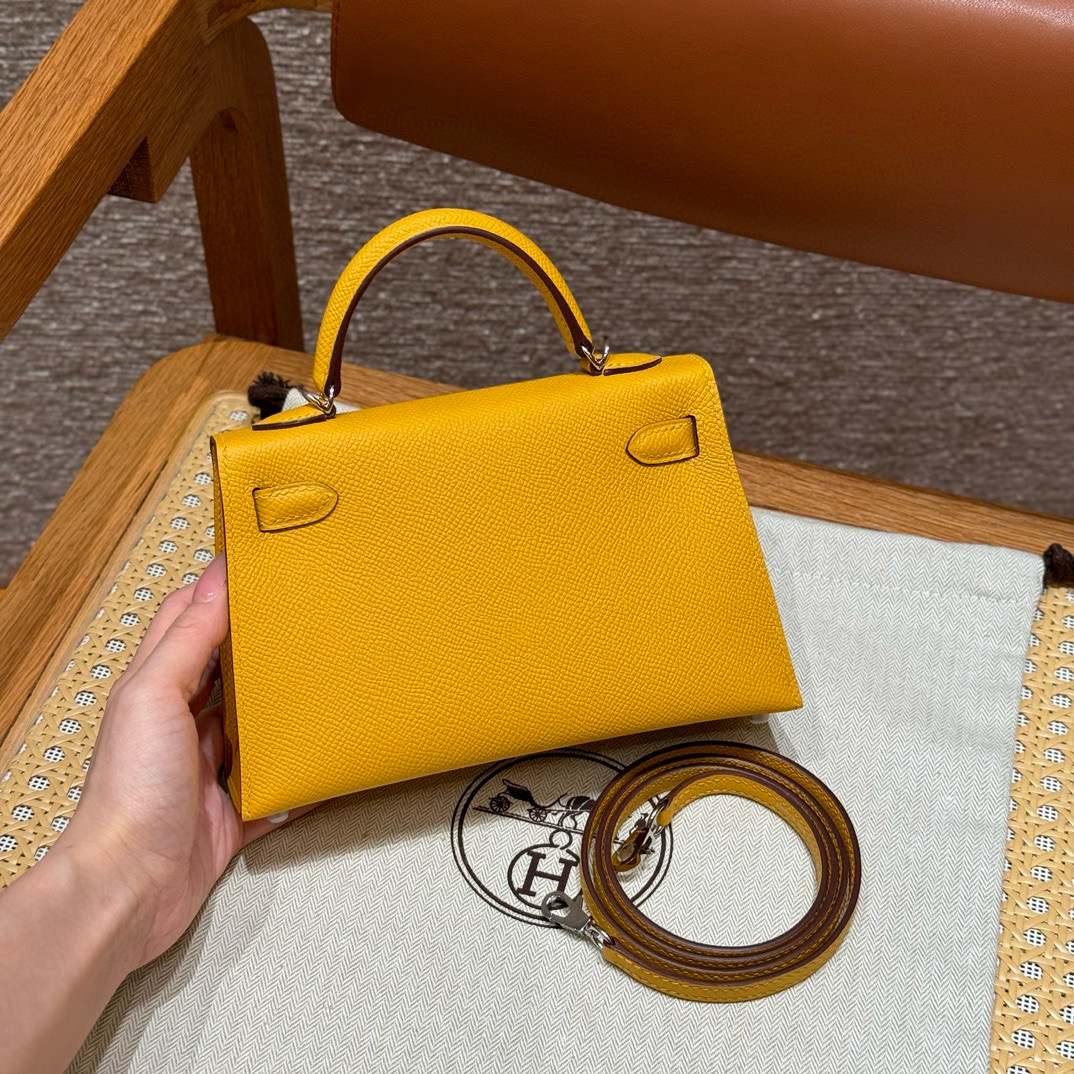 Hermes Jaune Ambre Epsom Mini Kelly 20 II