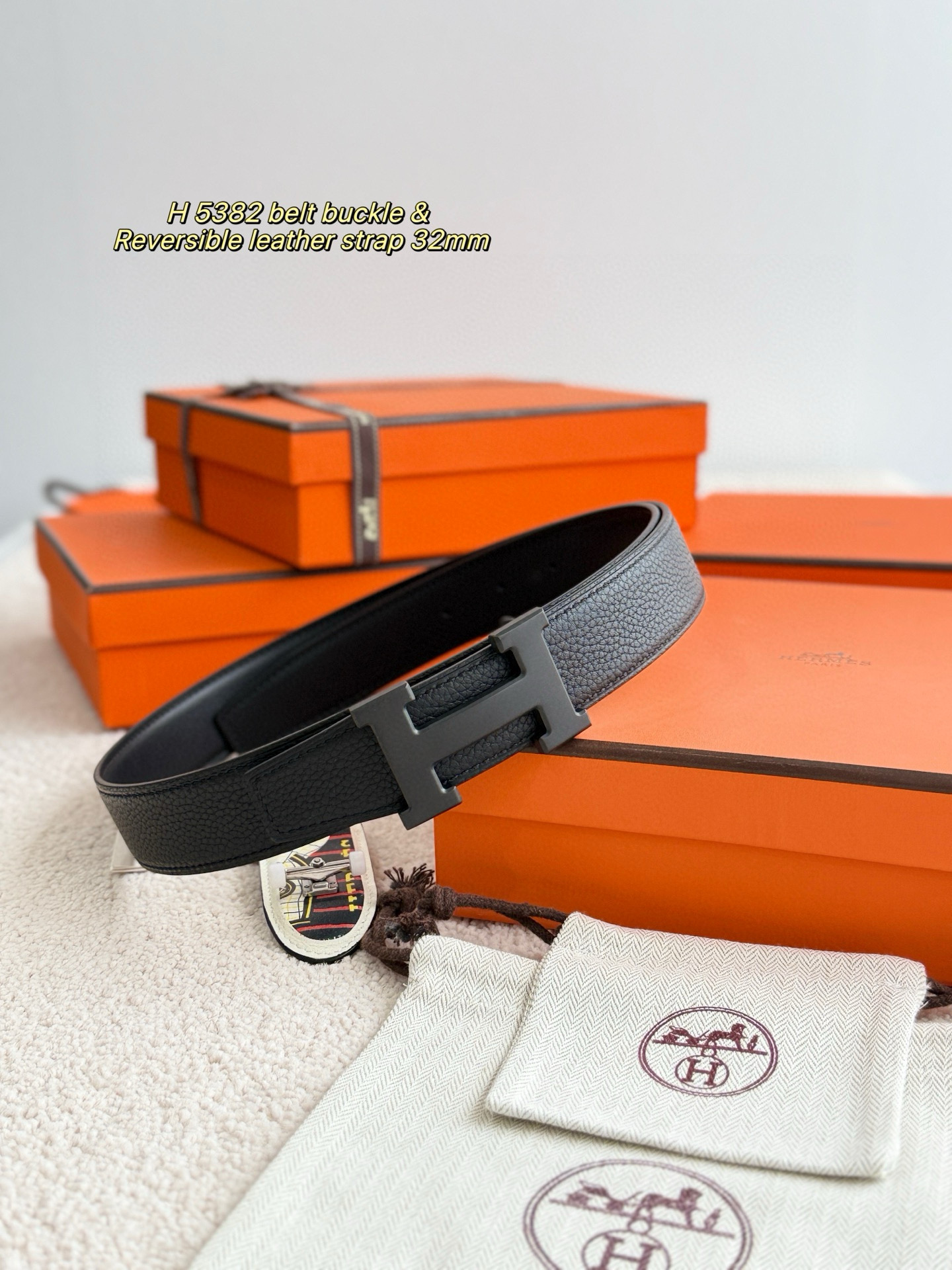 Hermes Constance H Reversible Leather Belt 32mm
