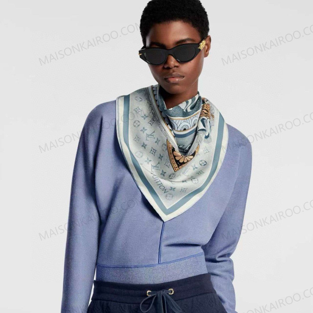 Louis Vuitton LV Vintage Coin Address 90 Square Scarf - KAIROO