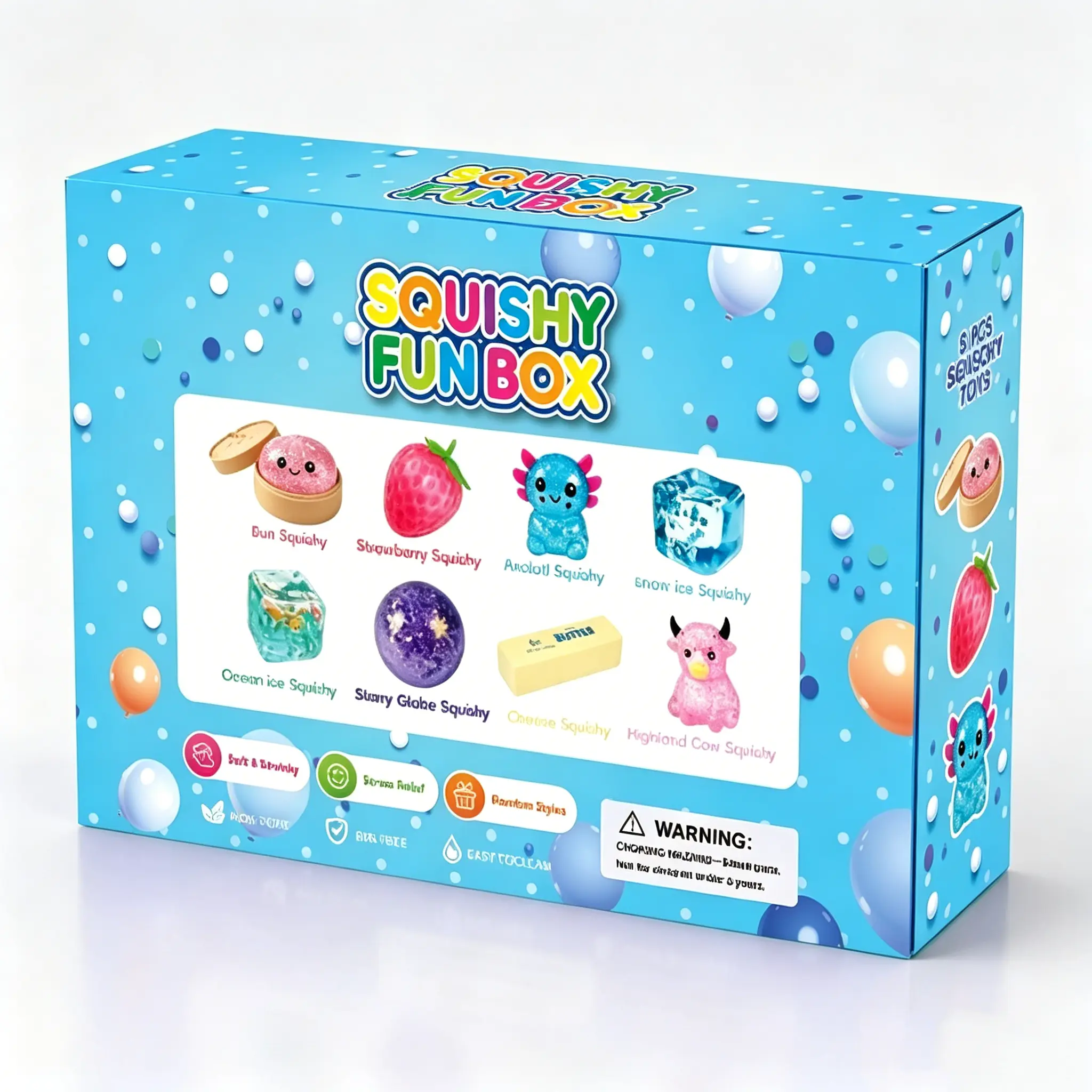 8-Piece Sensory Squishy Fun Mystery Box - Ultra-Soft Slow-Rise Fidget Variety Pack for Focus & Stress Relief (Random Colors)