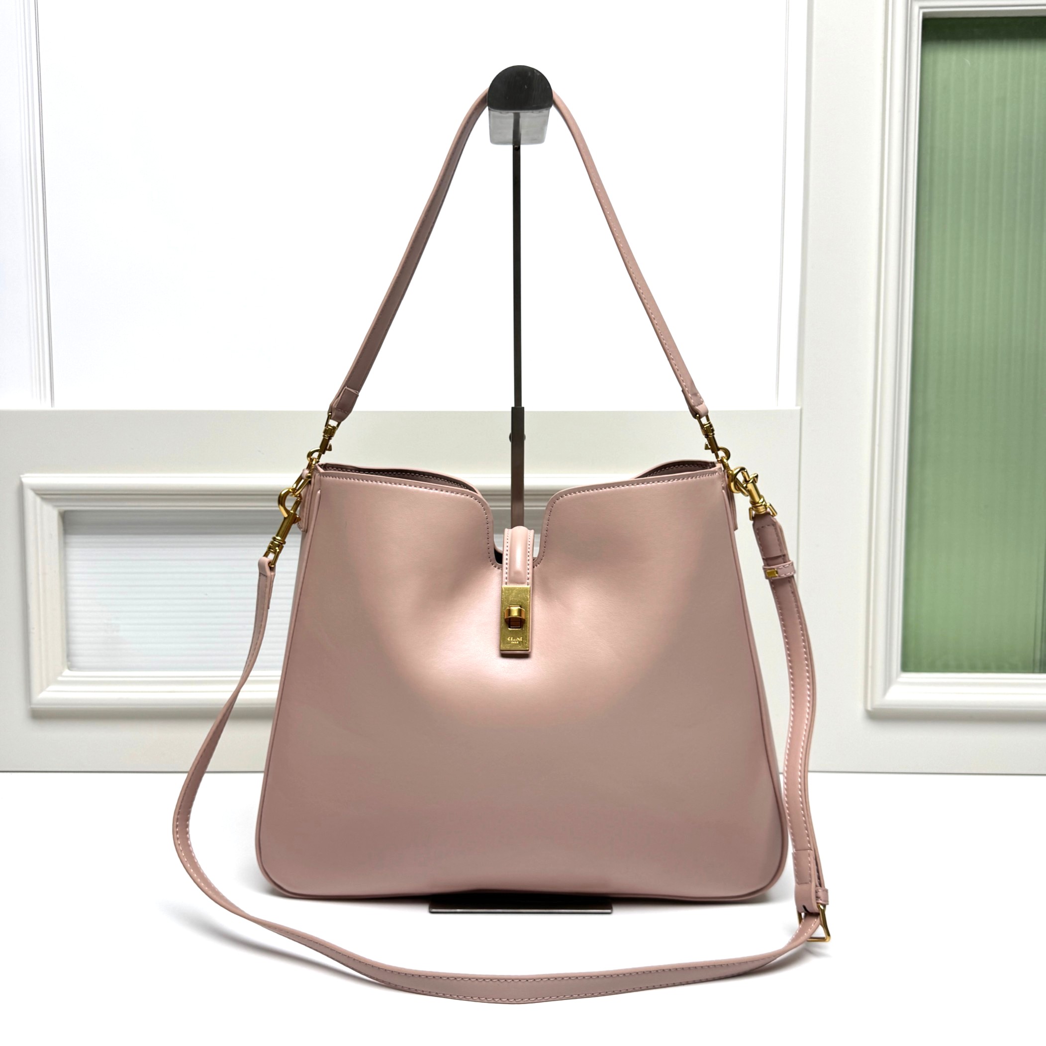 Celine Large 16 Soft Leather Gold Hardware Twist-lock Crossbody Bucket Bag - KAIROO
