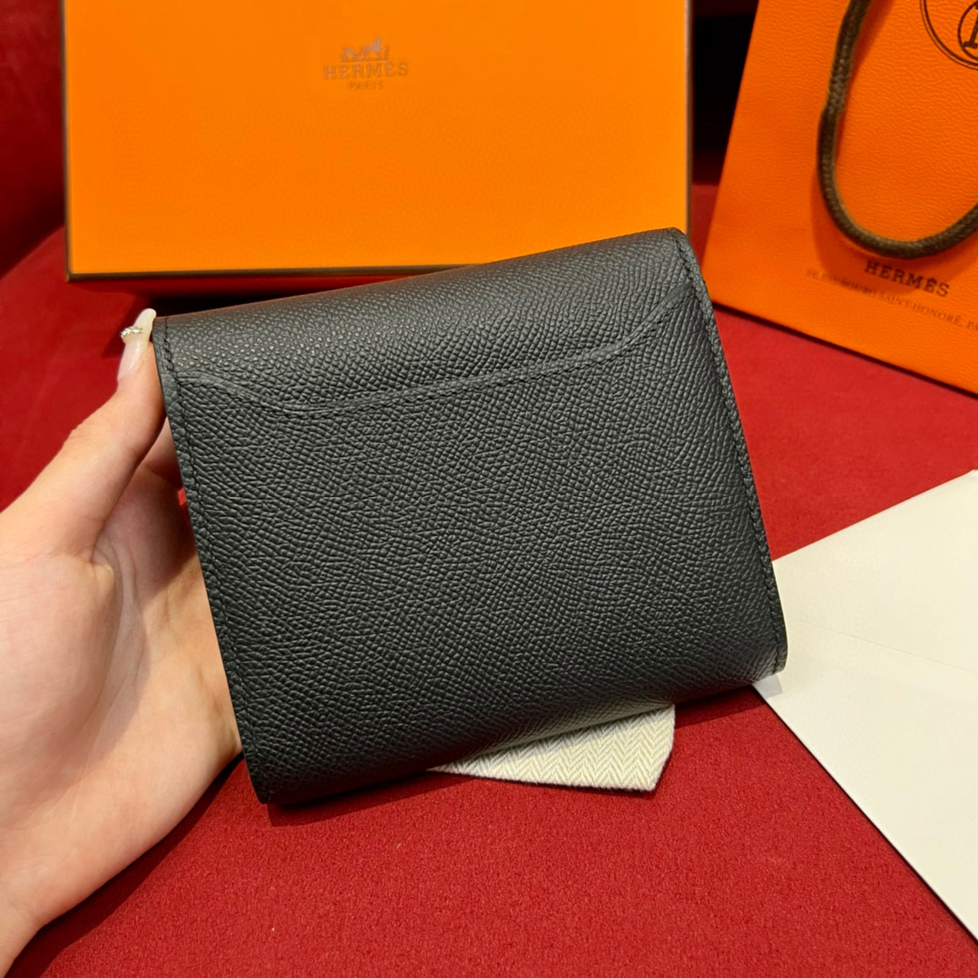 Hermes Black Epsom Constance Short Wallet
