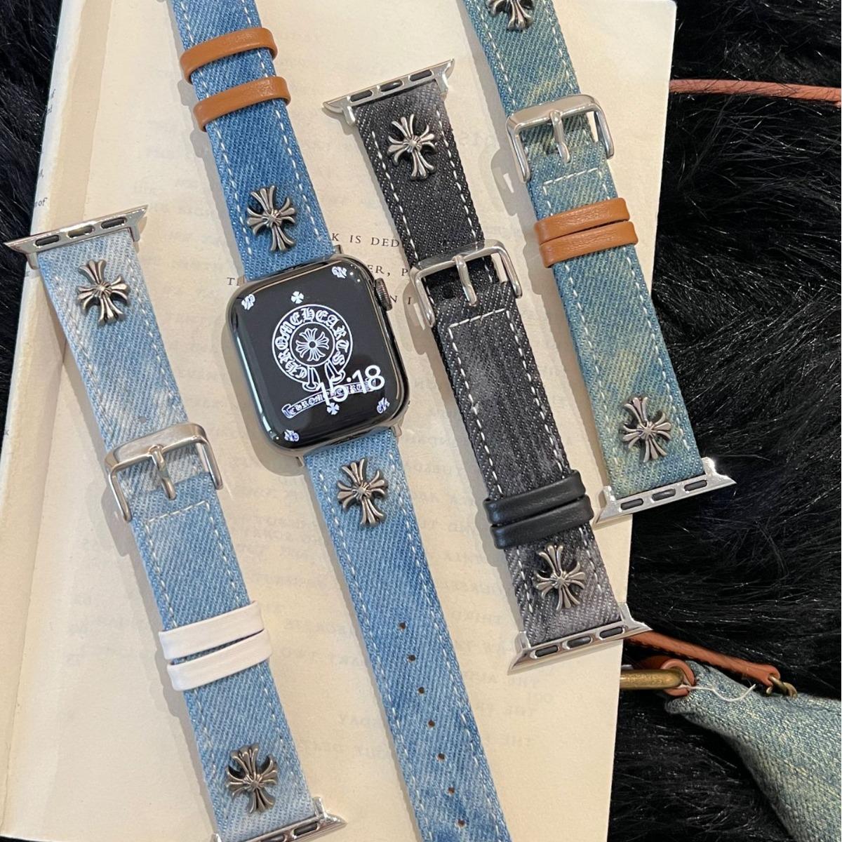 Chrome Hearts dye denim strap for applewatch Apple Watch