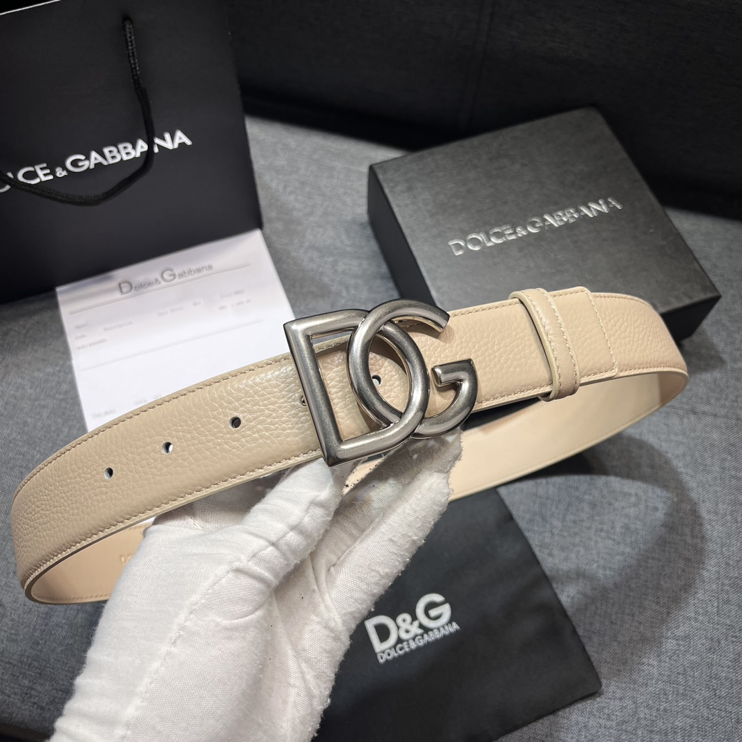 D&G Luxury DG Buckle leather Belt 4.0cm
