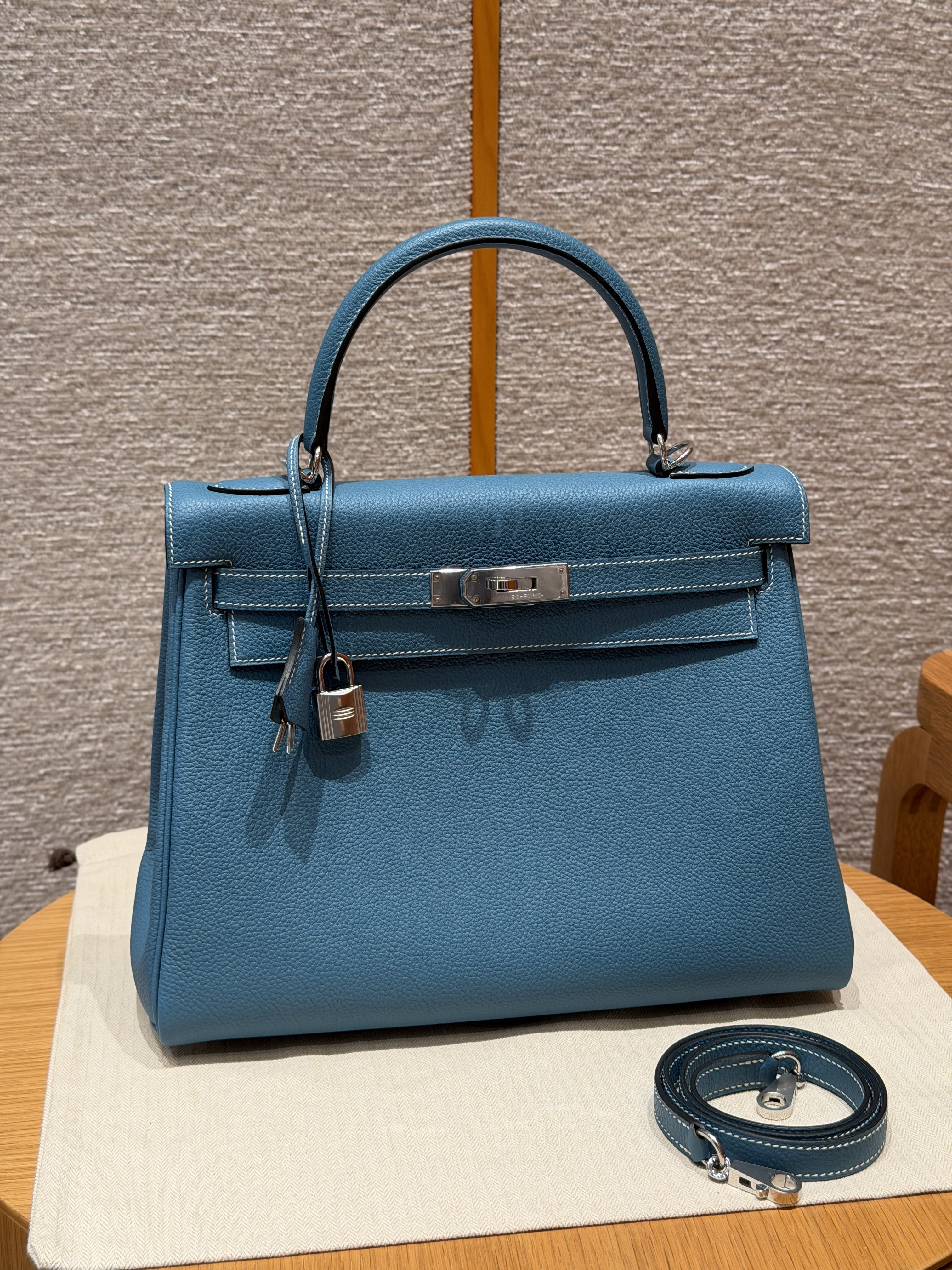 Hermes Bleu jean Togo Kelly 32