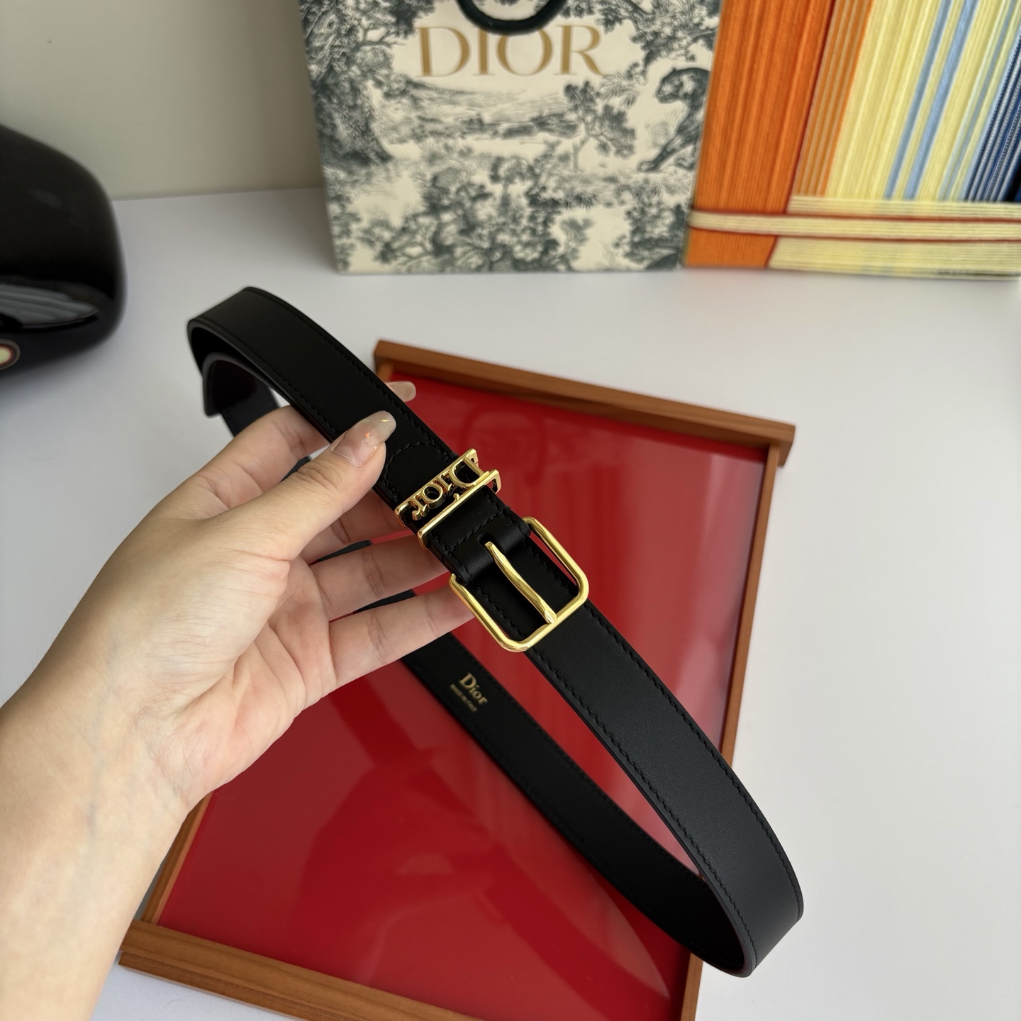 Dior D-dream Small Leather Belt 2cm