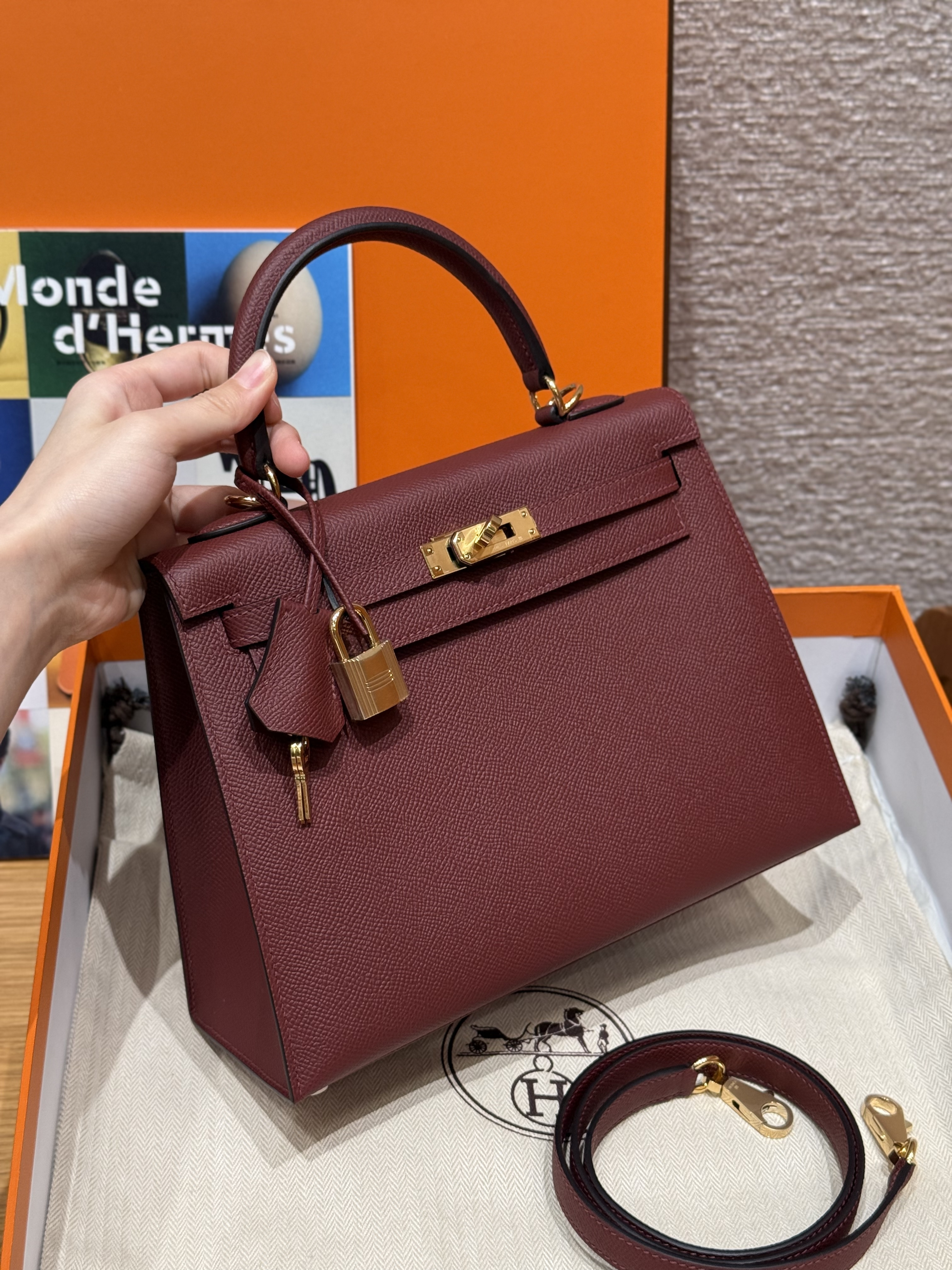 Hermes Bordeaux Epsom Kelly 25