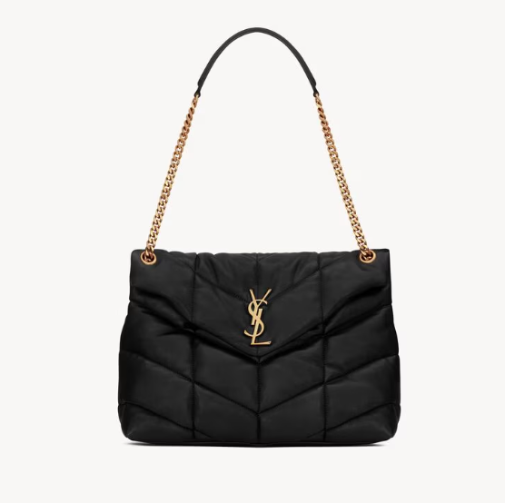 Saint Black Lambskin Medium Puffer Bag 577475