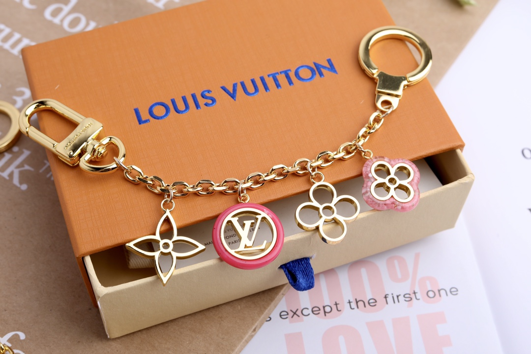LV Monogram and flowers Key chain