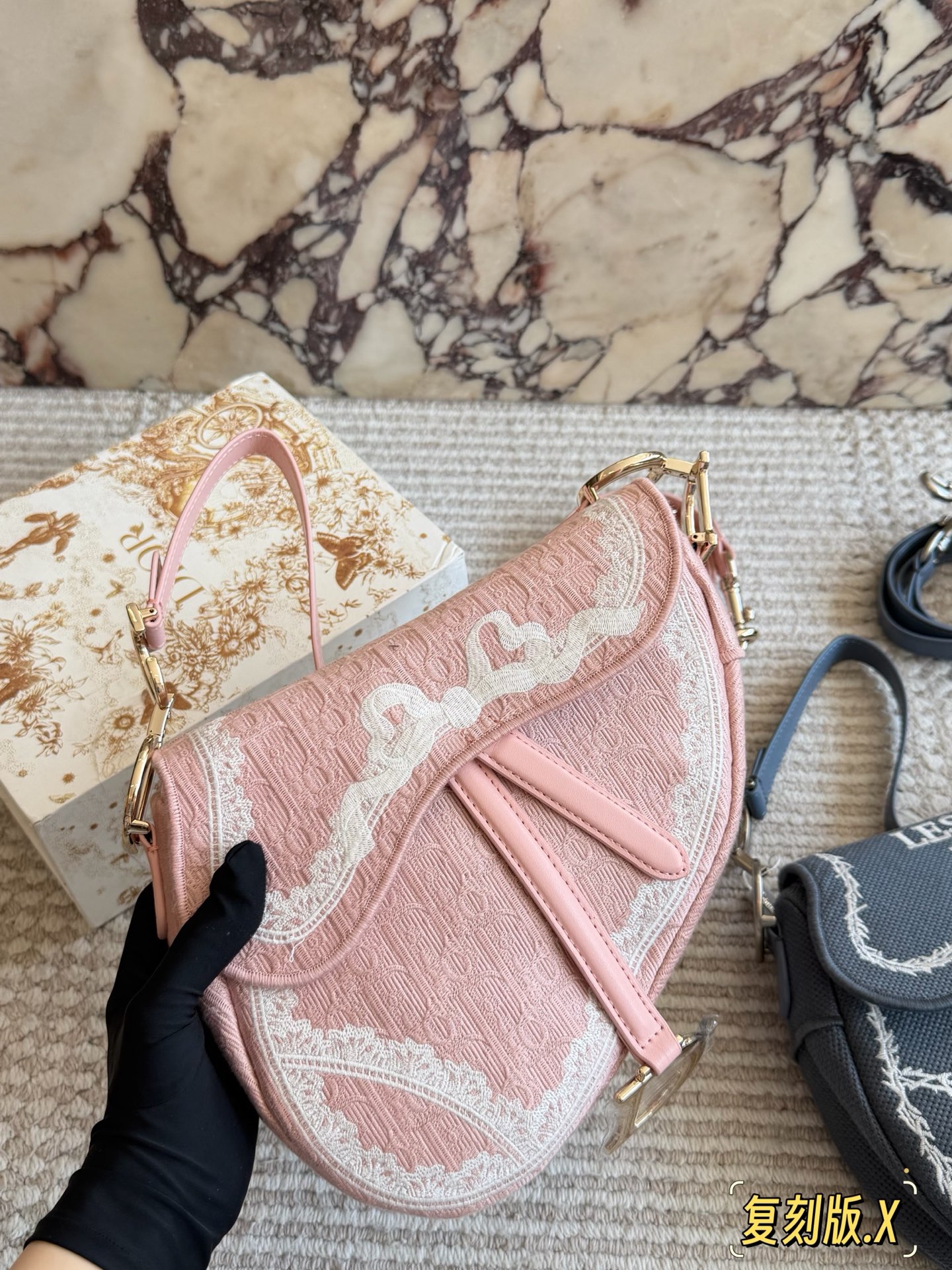 Dior Pink & Grey Canvas 