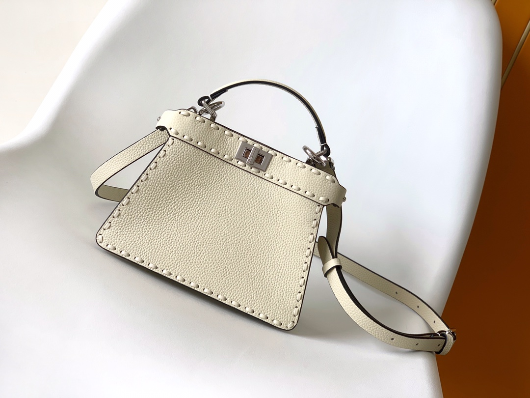Fendi Peekaboo Selleria Petite Peekaboo-White