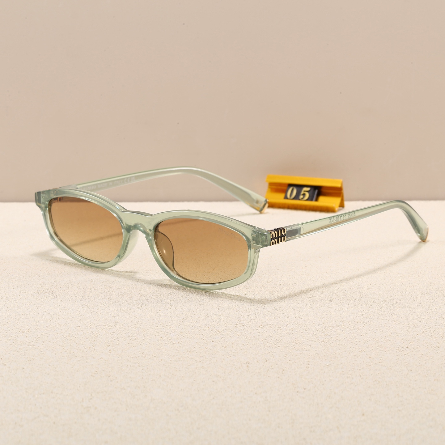 Miu Miu Minimalist Narrow-Frame Pearl Avant-Garde Sunglasses - KAIROO