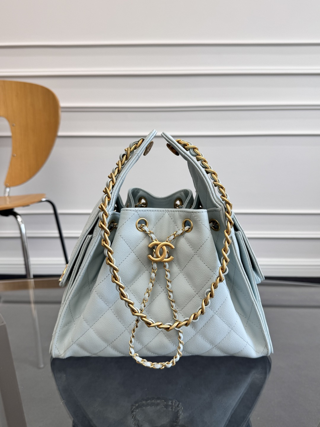 Chanel 25 Small Hobo Bag in Light Blue