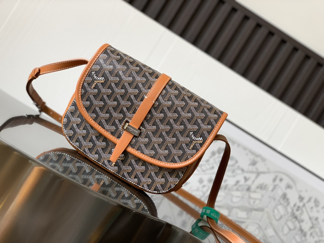 Goyard Belvedere PM Bag in Black/Tan