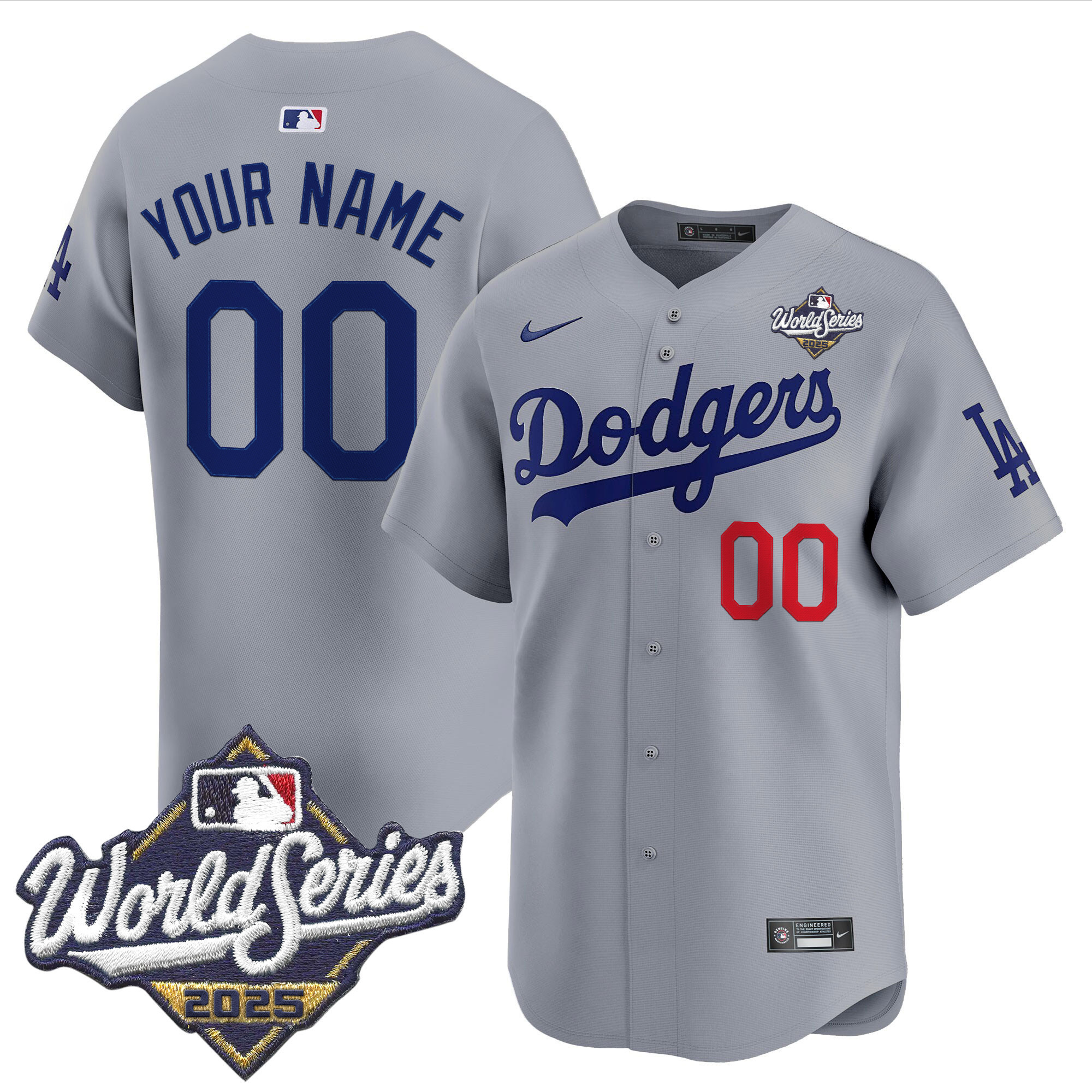 Los Angeles Dodgers baseball jersey 2025 World Series men women youth white blue gray home and away limited edition customized jersey