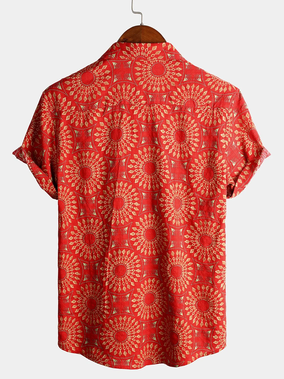 Men's Vintage 70s Retro Disco Summer Button-Up Short Sleeve Shirt