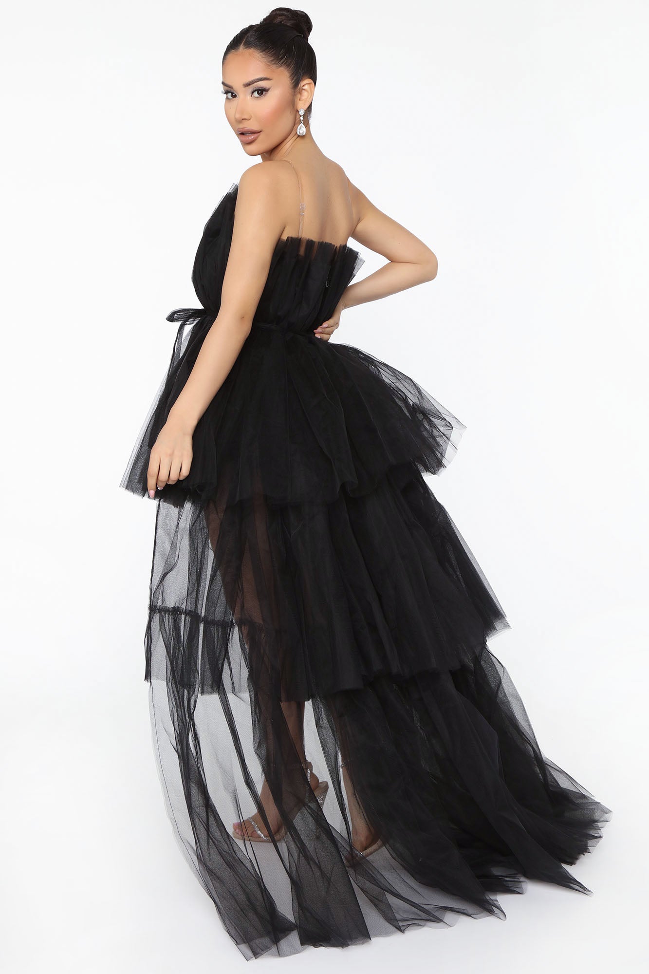 Exclusive After Party Tulle Maxi Dress - Black