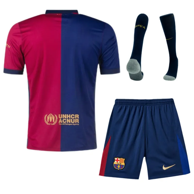 24-25 Barcelona Home Full Kit(Jersey+Shorts+Socks)  - Spotify Logo Without Text
