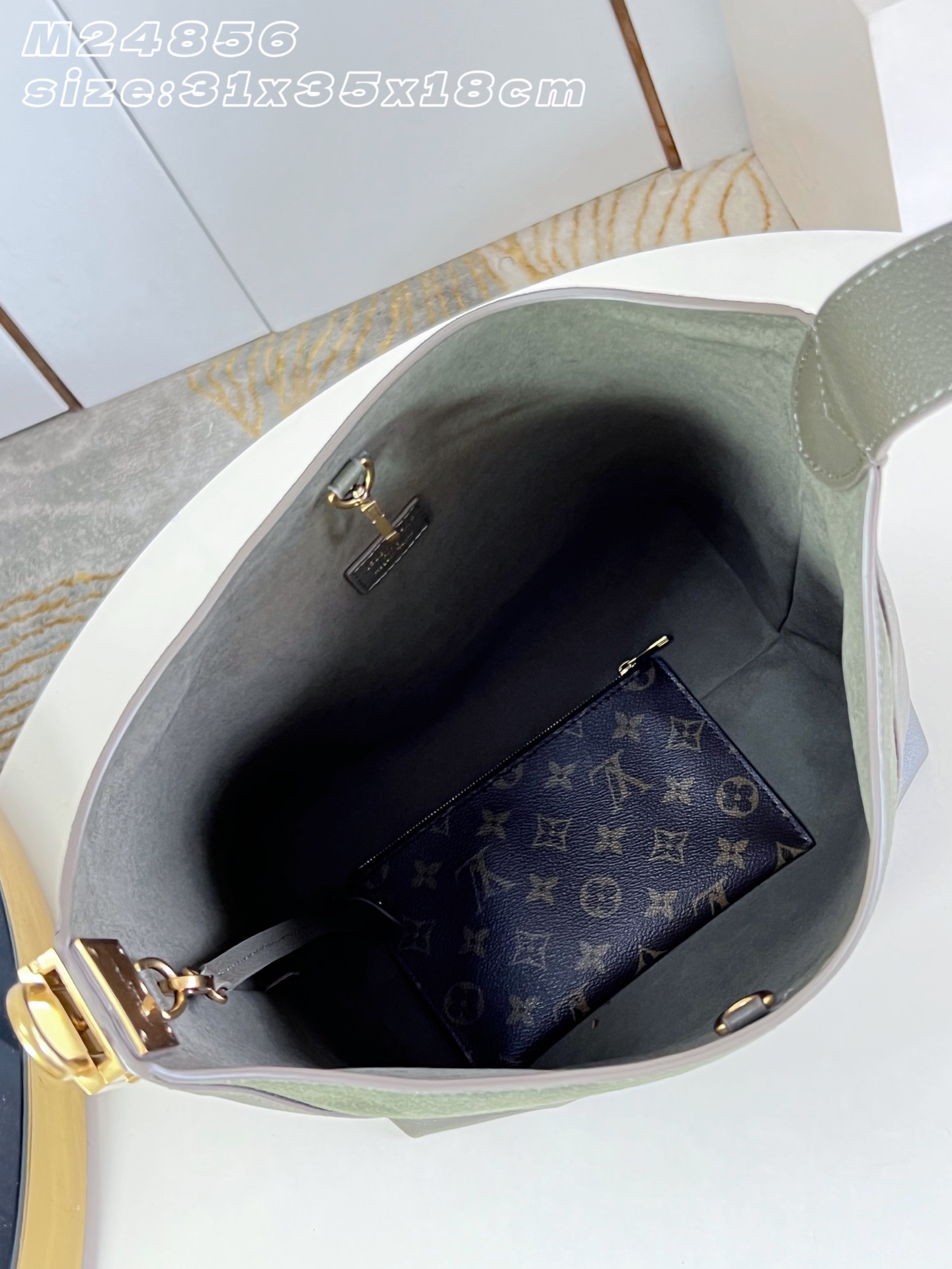 Louis Vuitton Dark Grey Green Flight Mode Medium Handbag