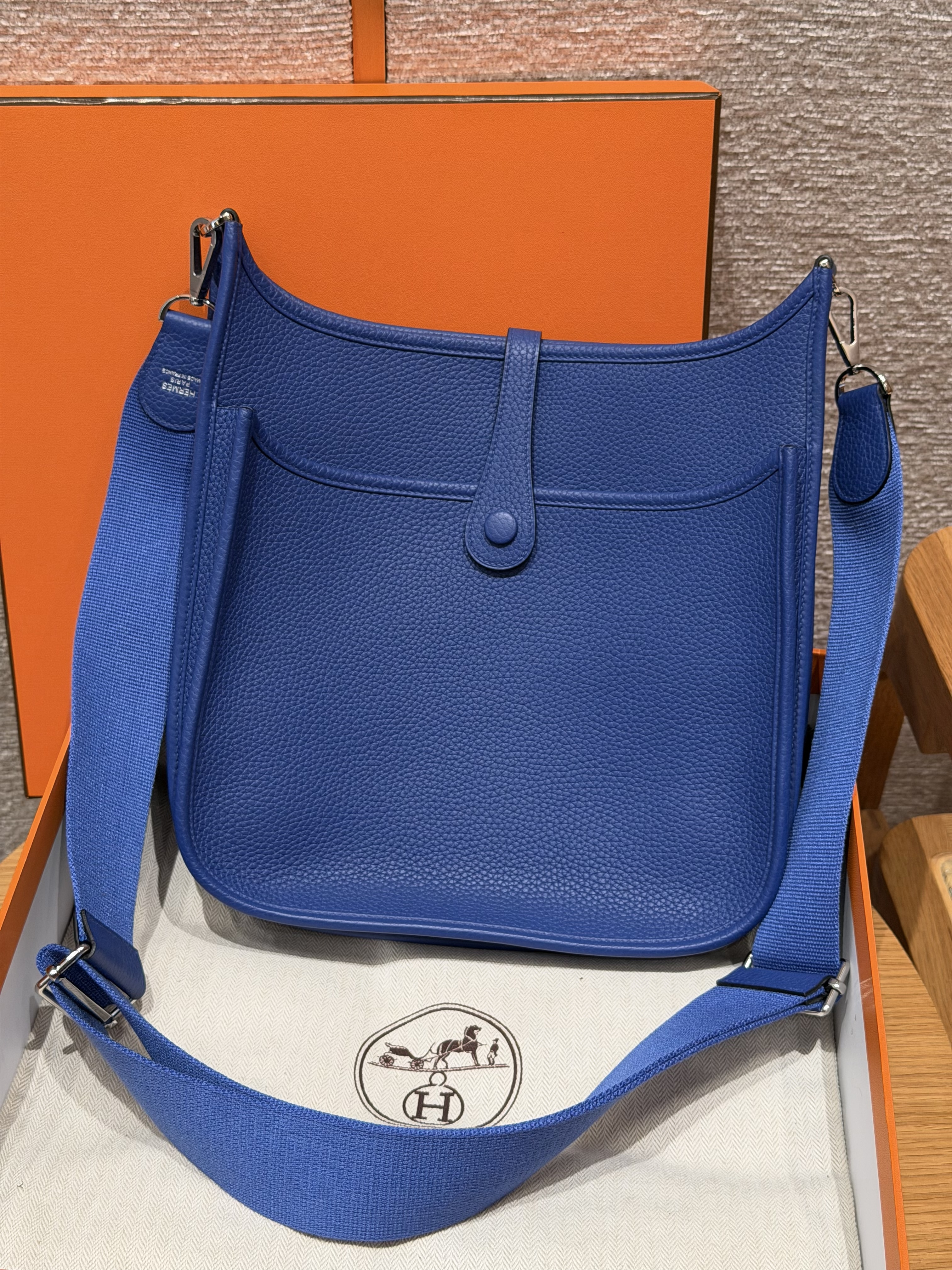 Hermes Blue Electric Clemence Evelyne III 29