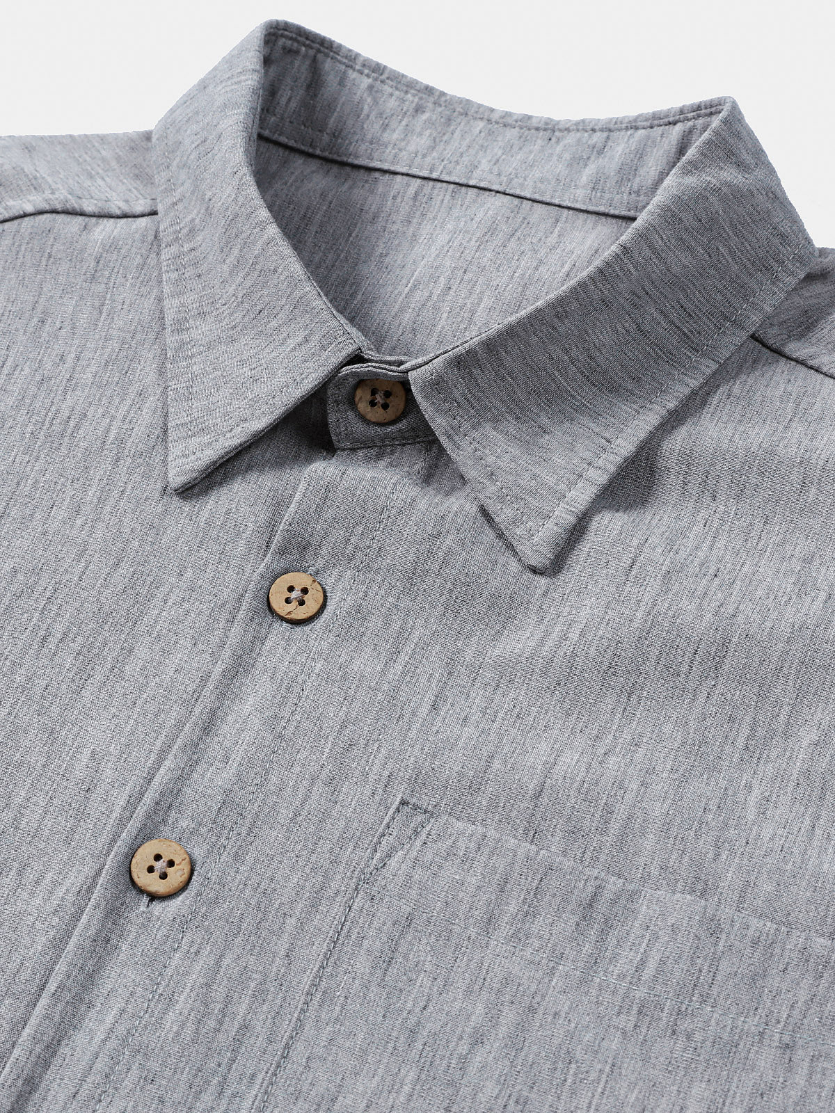 Men's Gray Solid Casual Sport Comfort Short Sleeve Shirt