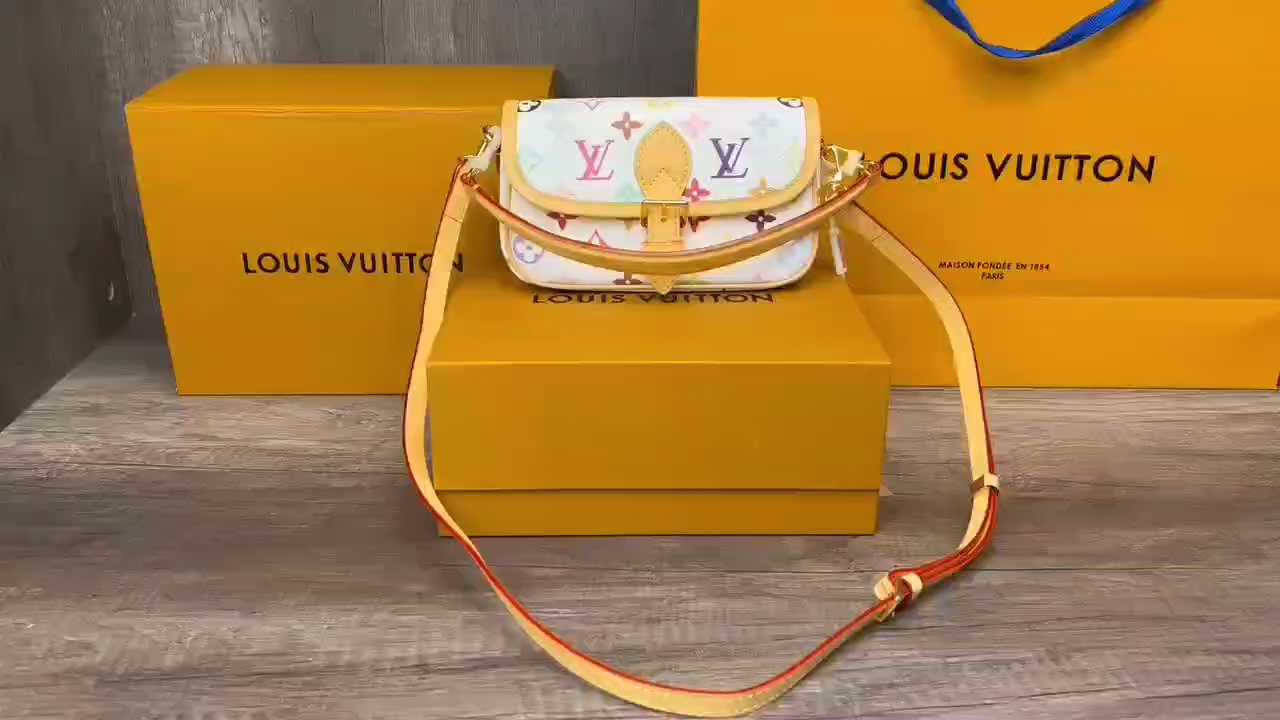 Louis Vuitton x Takashi Murakami Mini Pochette Fendu Monogram Multicolore Beverly Flap Messenger Shoulder Bag - KAIROO